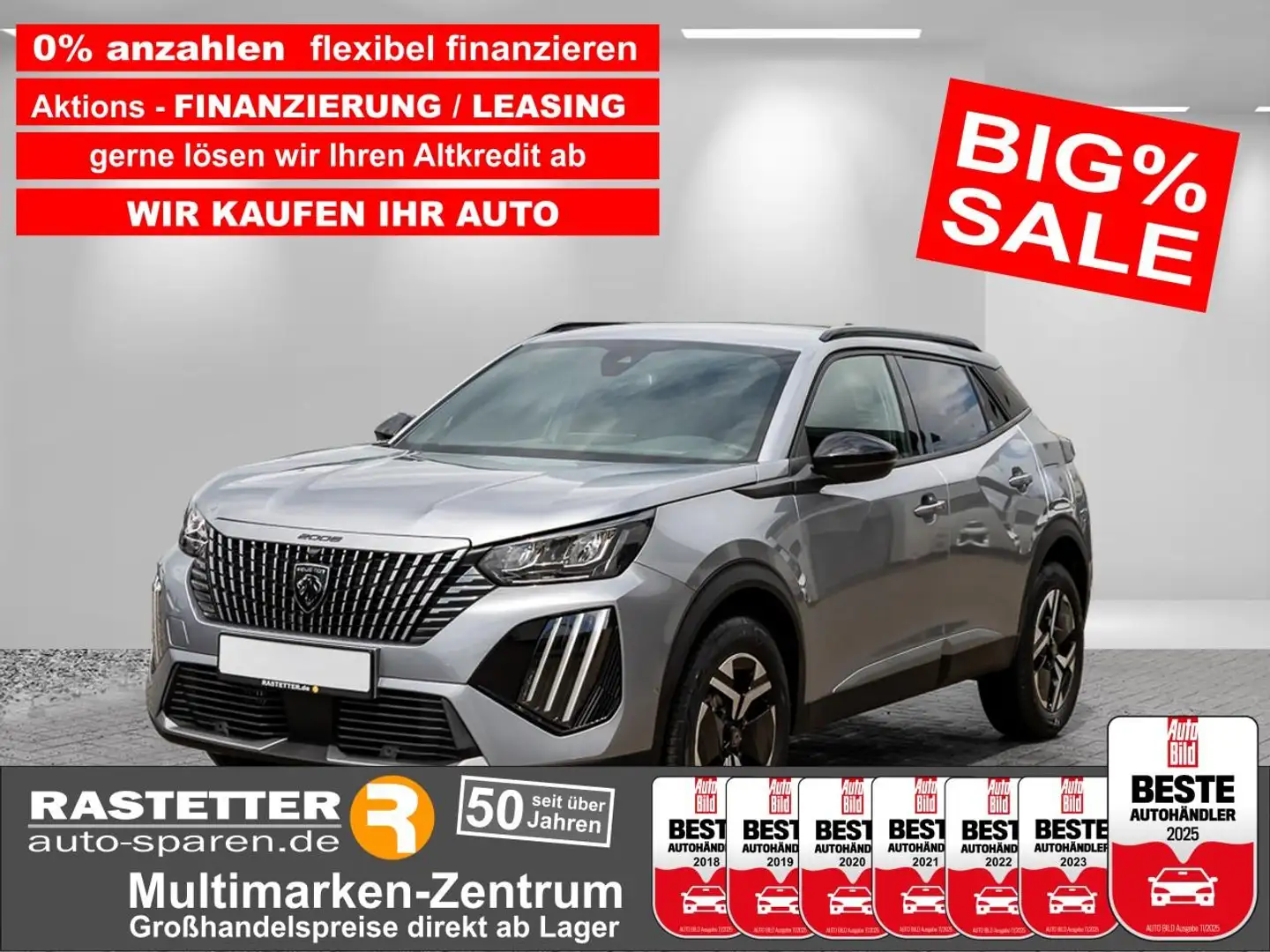 Peugeot 2008 Hybrid 145 Allure Navi+ACC+360+Keyless+virtCP+SHZ+ Argento - 1