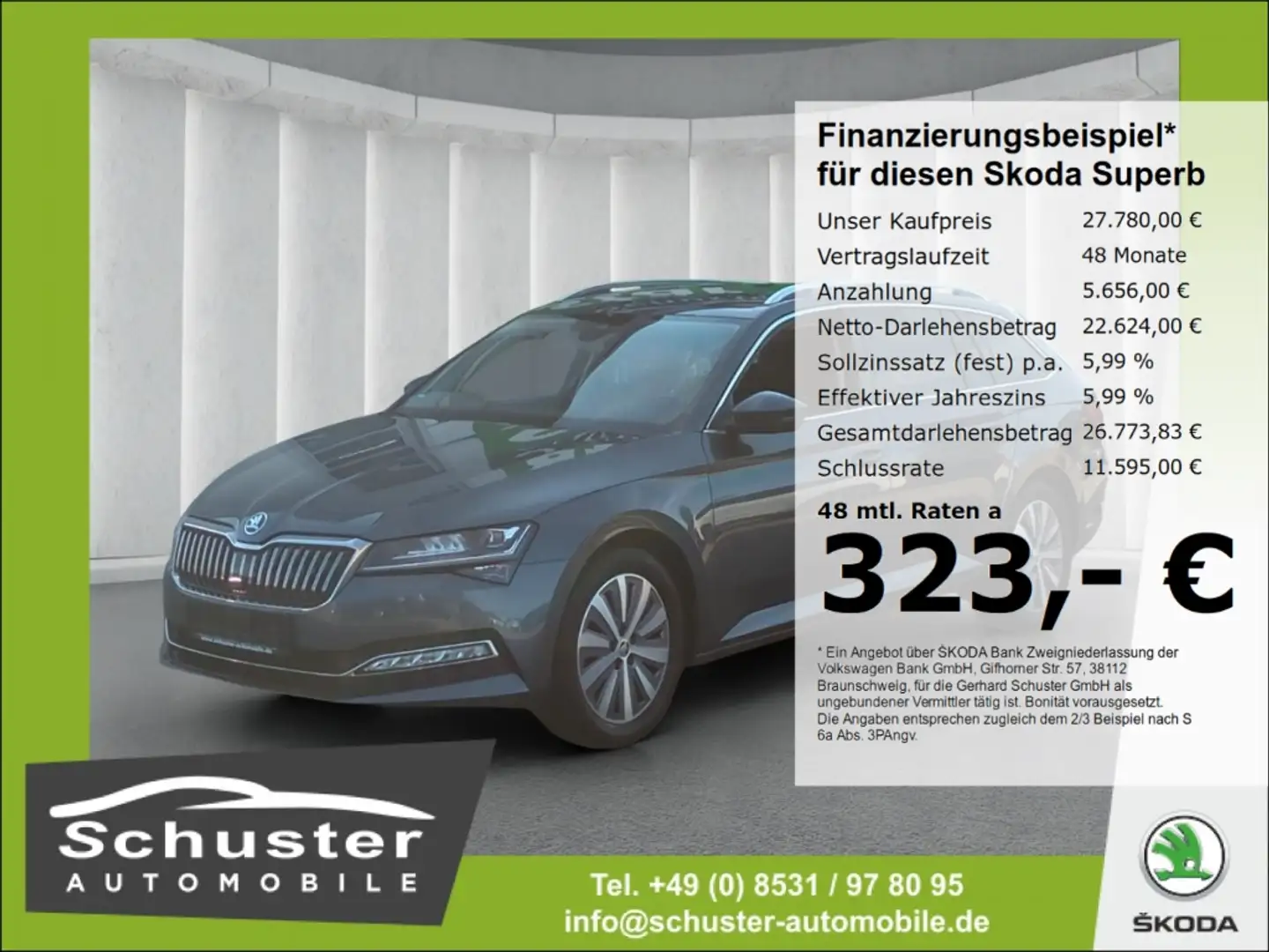 Skoda Superb Combi PREMIUM EDITION TDI*Panodach 360°Ka Grau - 1