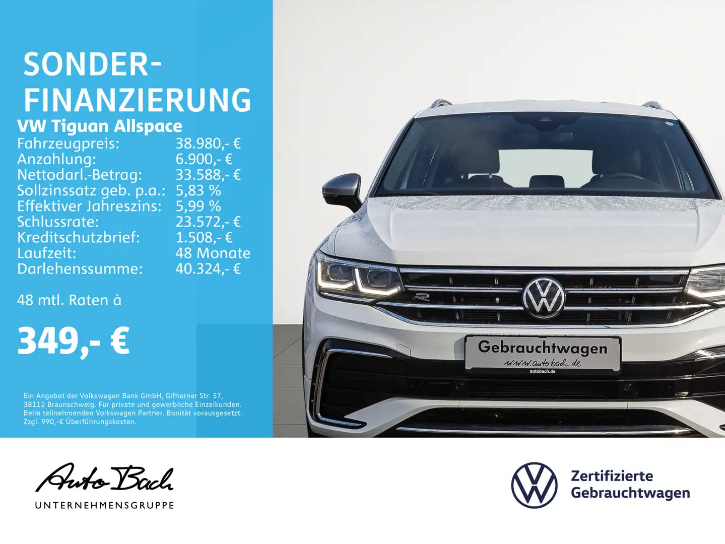 Volkswagen Tiguan Allspace 2.0 TDI "R-Line" 4M DSG Navi LED Weiß - 2
