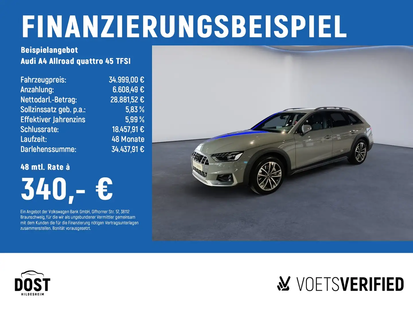 Audi A4 allroad quattro 45 TFSI AHK+LED+NAVI+STHZG Gris - 2