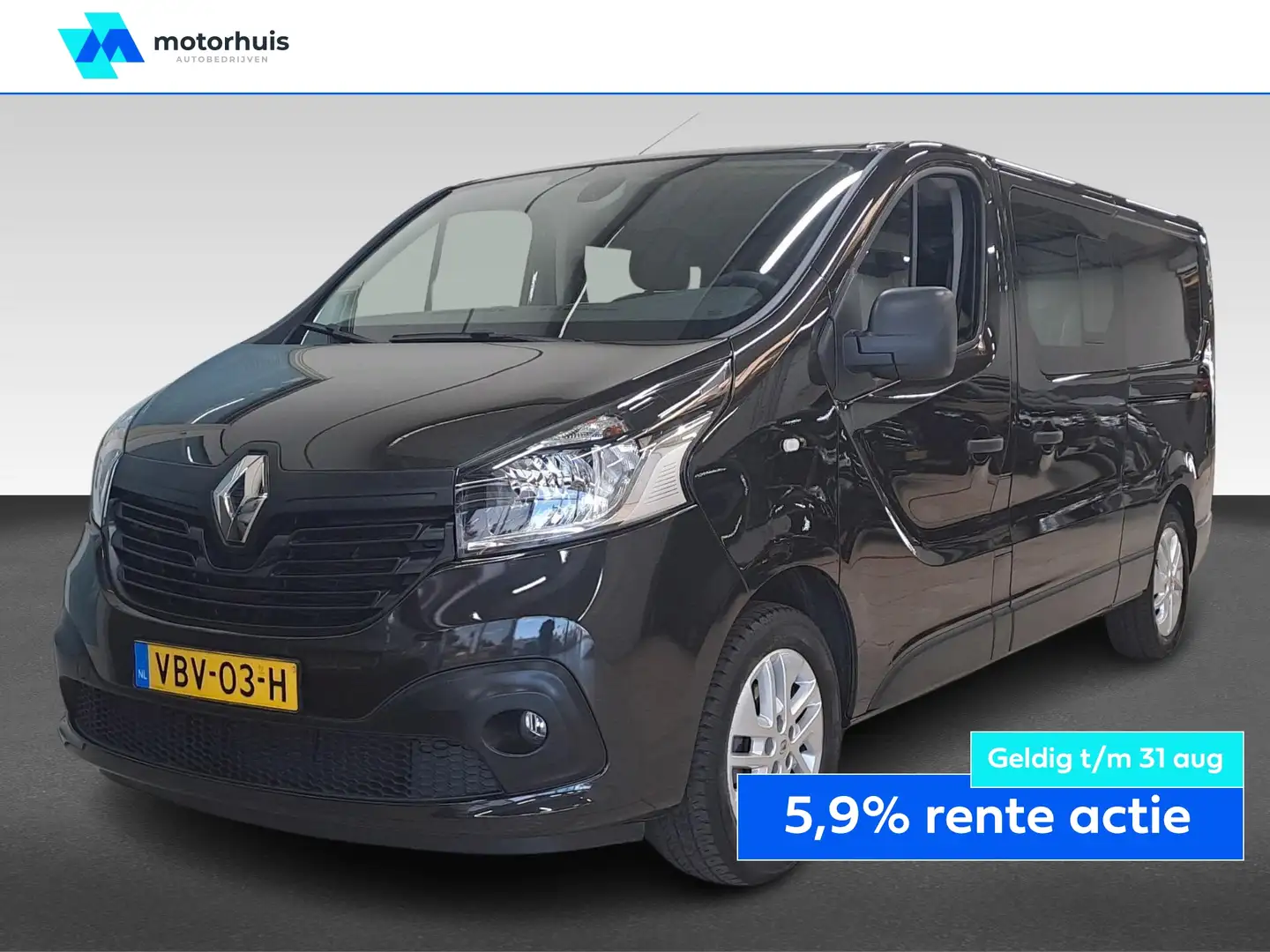 Renault Trafic DUBBEL CABINE 1.6 DCI 125PK L2H1 COMFORT NAVI CAME Zwart - 1