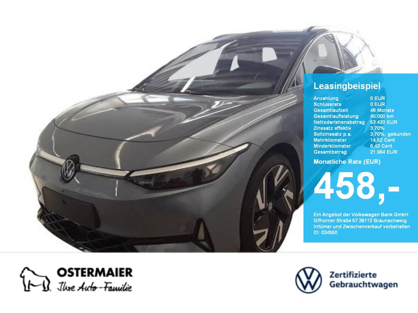 Volkswagen ID.7 Tourer GTX 340PS 4M NP.81T ACC.5J-G.WÄRMEPUMPE.AHK Blau - 1