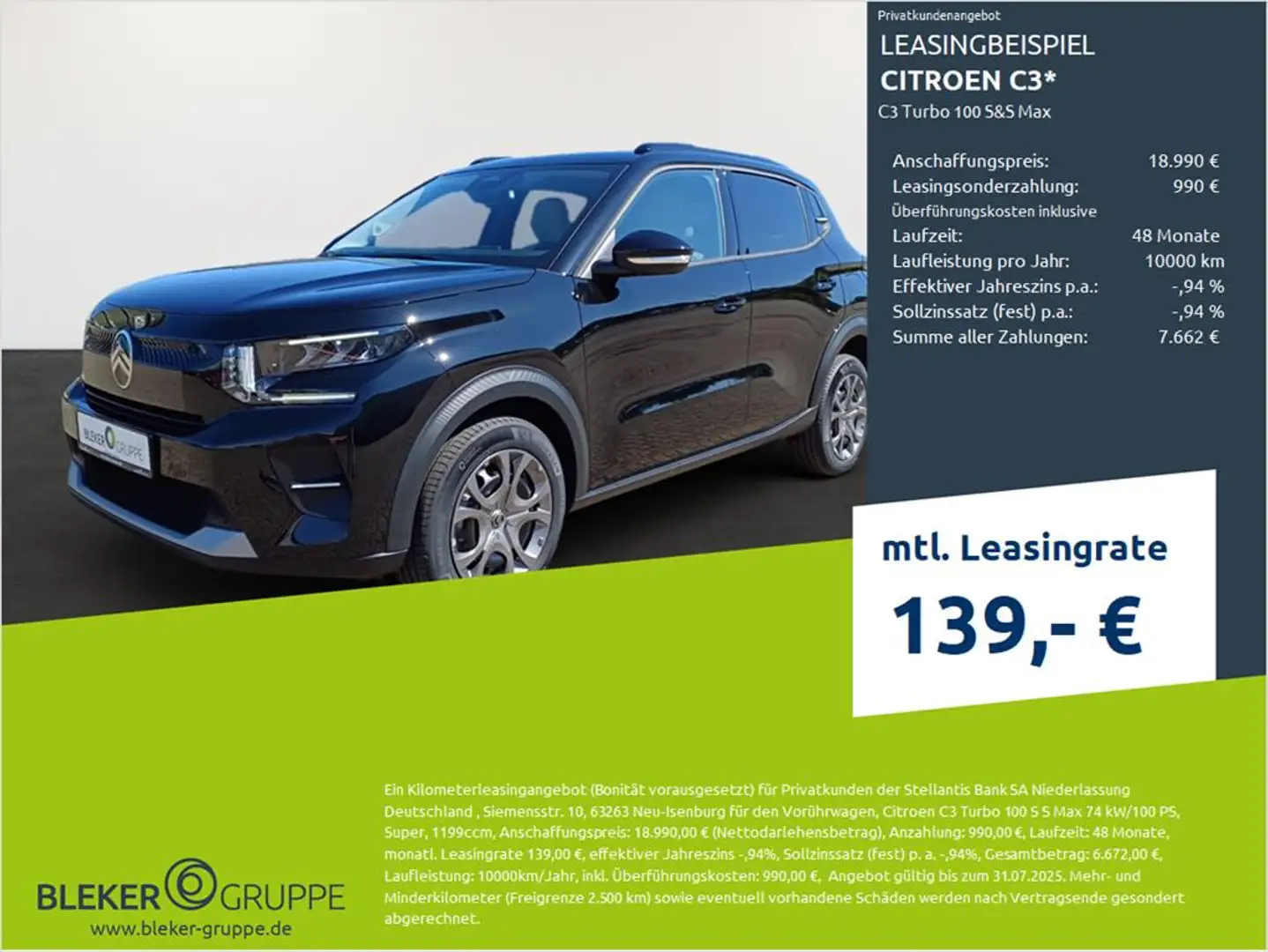 Citroen C3 C3 Turbo 100 S&S Max Zwart - 1