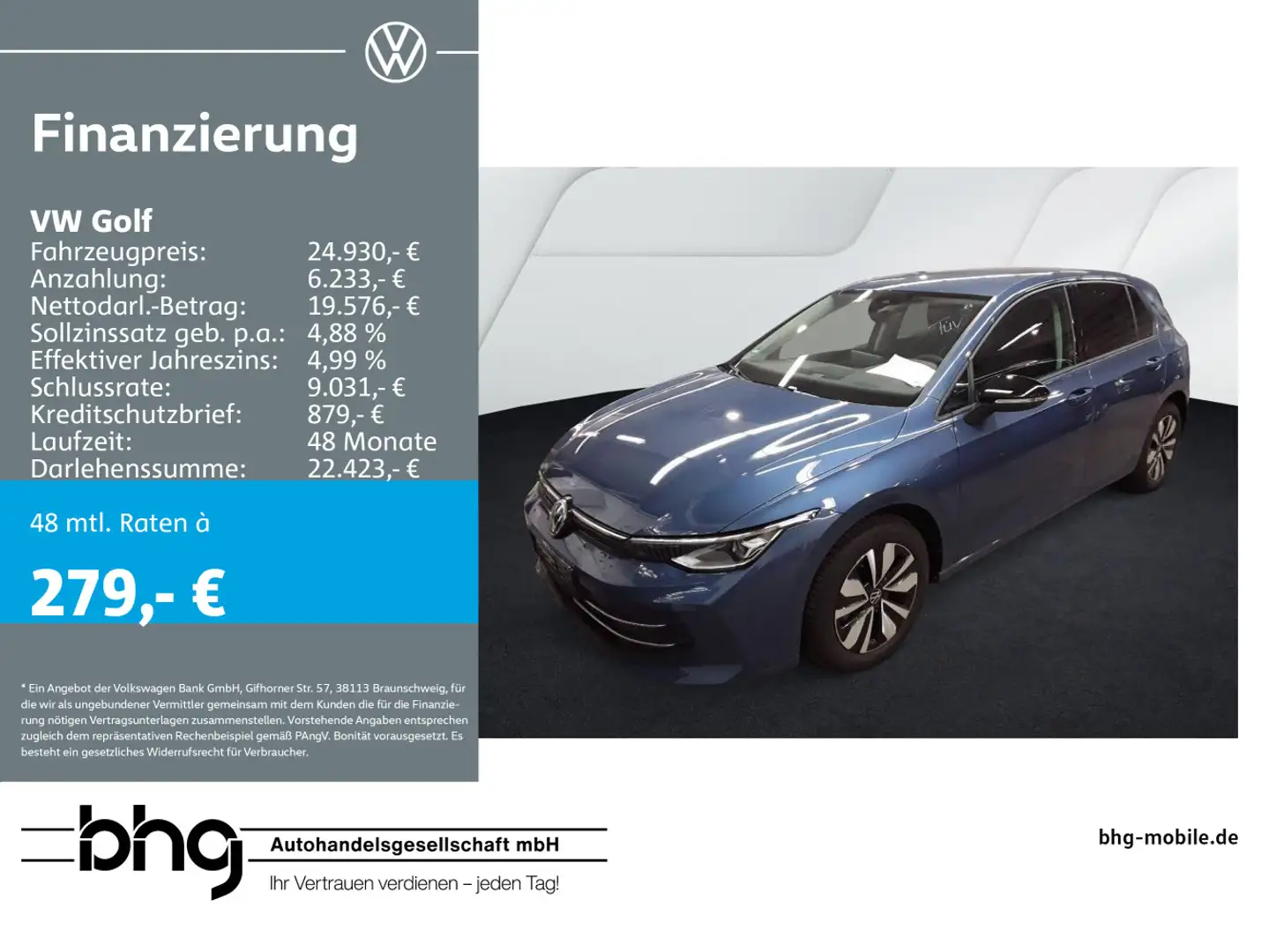 Volkswagen Golf 1.5 TSI Life #AHK #LED-Plus #App-Connect Blau - 1