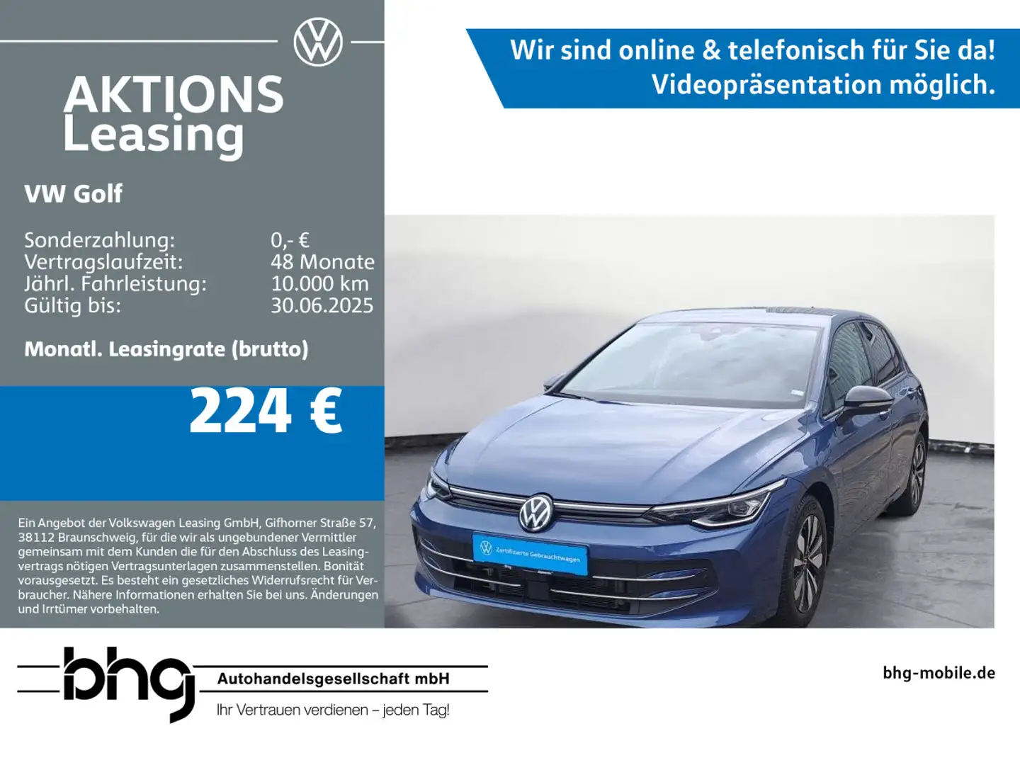 Volkswagen Golf 1.5 TSI Life #AHK #LED-Plus #App-Connect Azul - 1