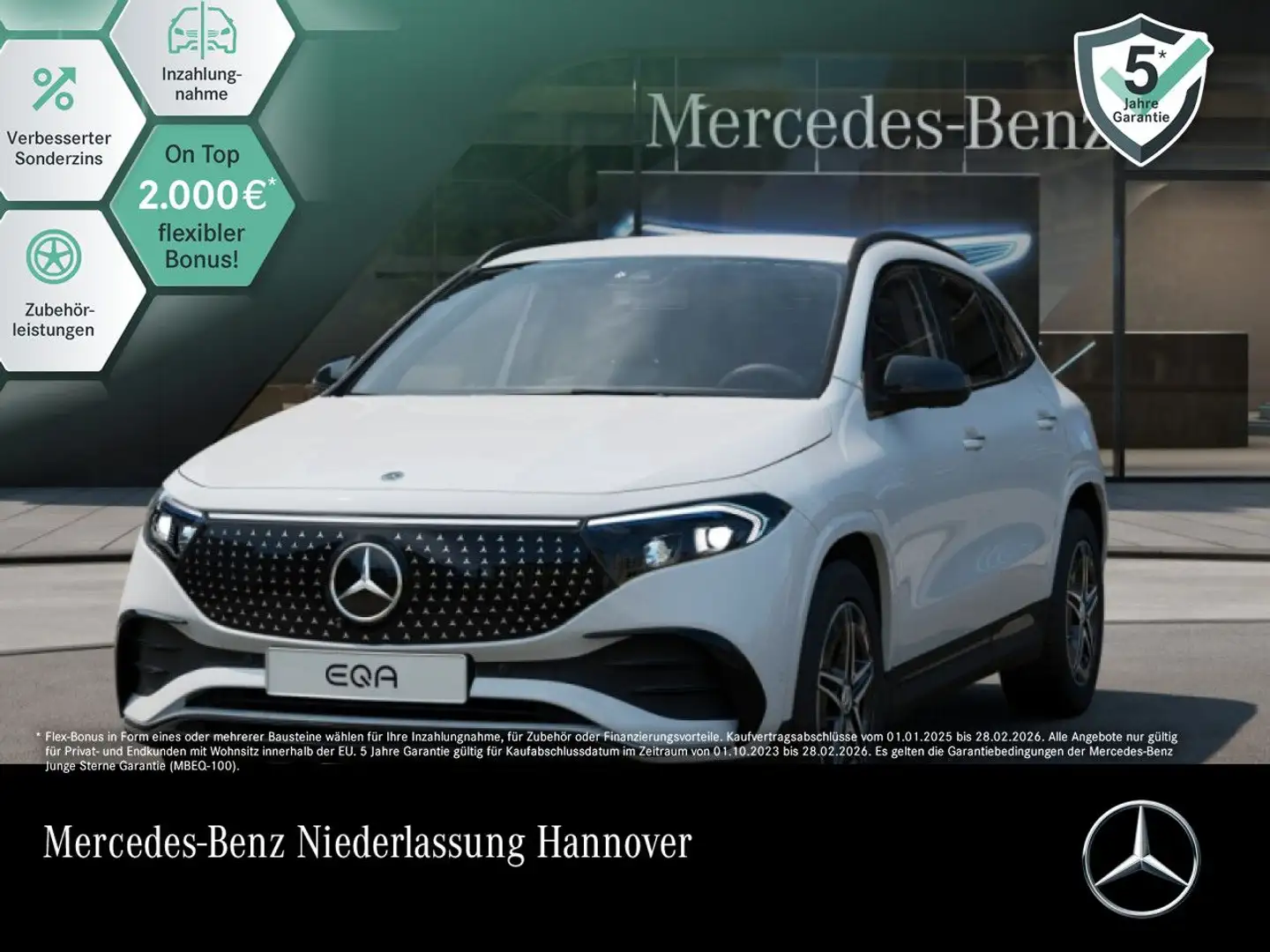 Mercedes-Benz EQA 350 4M AMG+NIGHT+PLUS-PAKET+360+KEYLESS+SPUR Weiß - 1