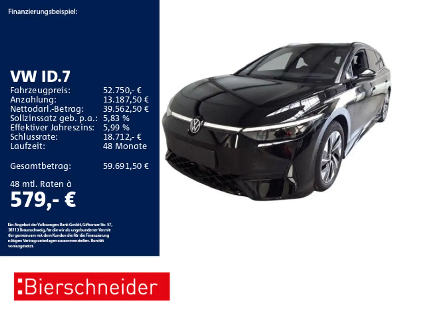Volkswagen ID.7 Tourer GTX 4Mo. 21 AHK HuD 360 Schwarz - 1
