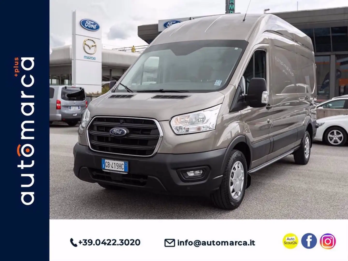 Ford Transit 350 2.0TDCi EcoBlue MHEV 170CV PL-TM Furgone Trend Grigio - 1