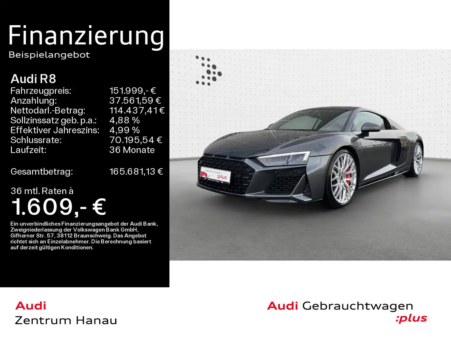 Audi R8 Coupé V10 PERFORMANCE QUATTRO *LASER*MAGNETIC Gris - 1