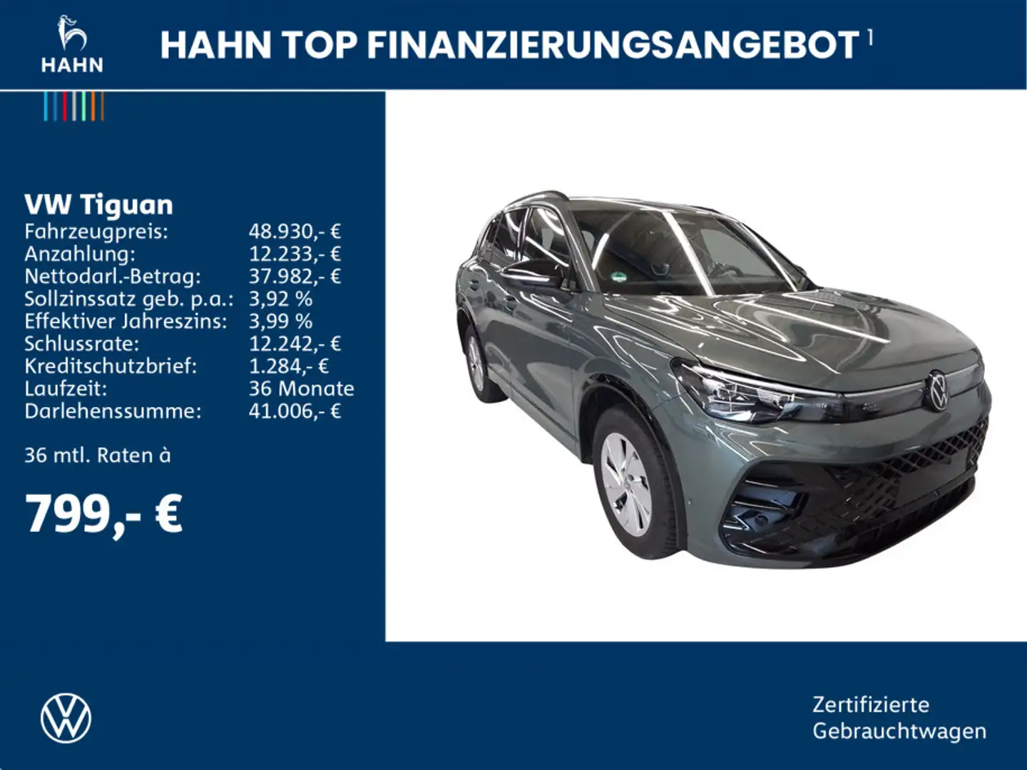 Volkswagen Tiguan 2.0TDI DSG 4Mo R-Line LED AHK Harman Navi Grün - 2