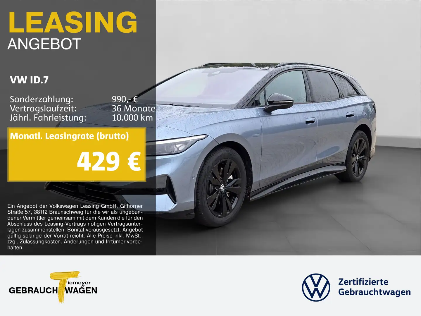 Volkswagen ID.7 Tourer PRO S BLACK PANO WÄRMEP. AHK PRIVACY Blauw - 1