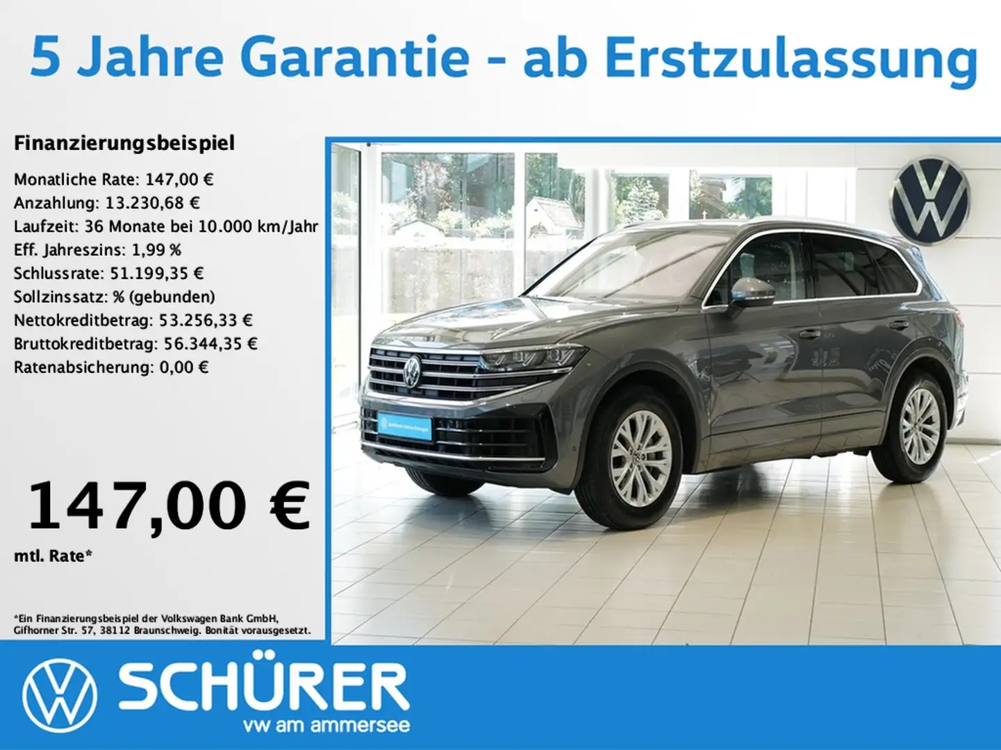 Volkswagen Touareg 3.0TDI Elegance Dynaudio Allradlenkung StdHz Lu... Grau - 1