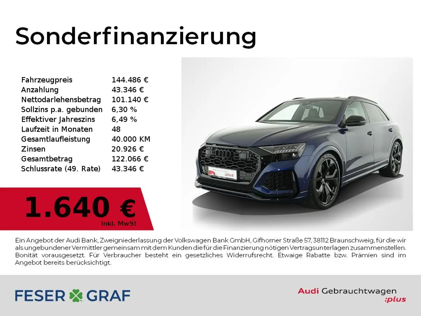 Audi RS Q8 KERAMIK,Pano,Dynamik+,RS-Sportabgas,Standhz Blau - 1