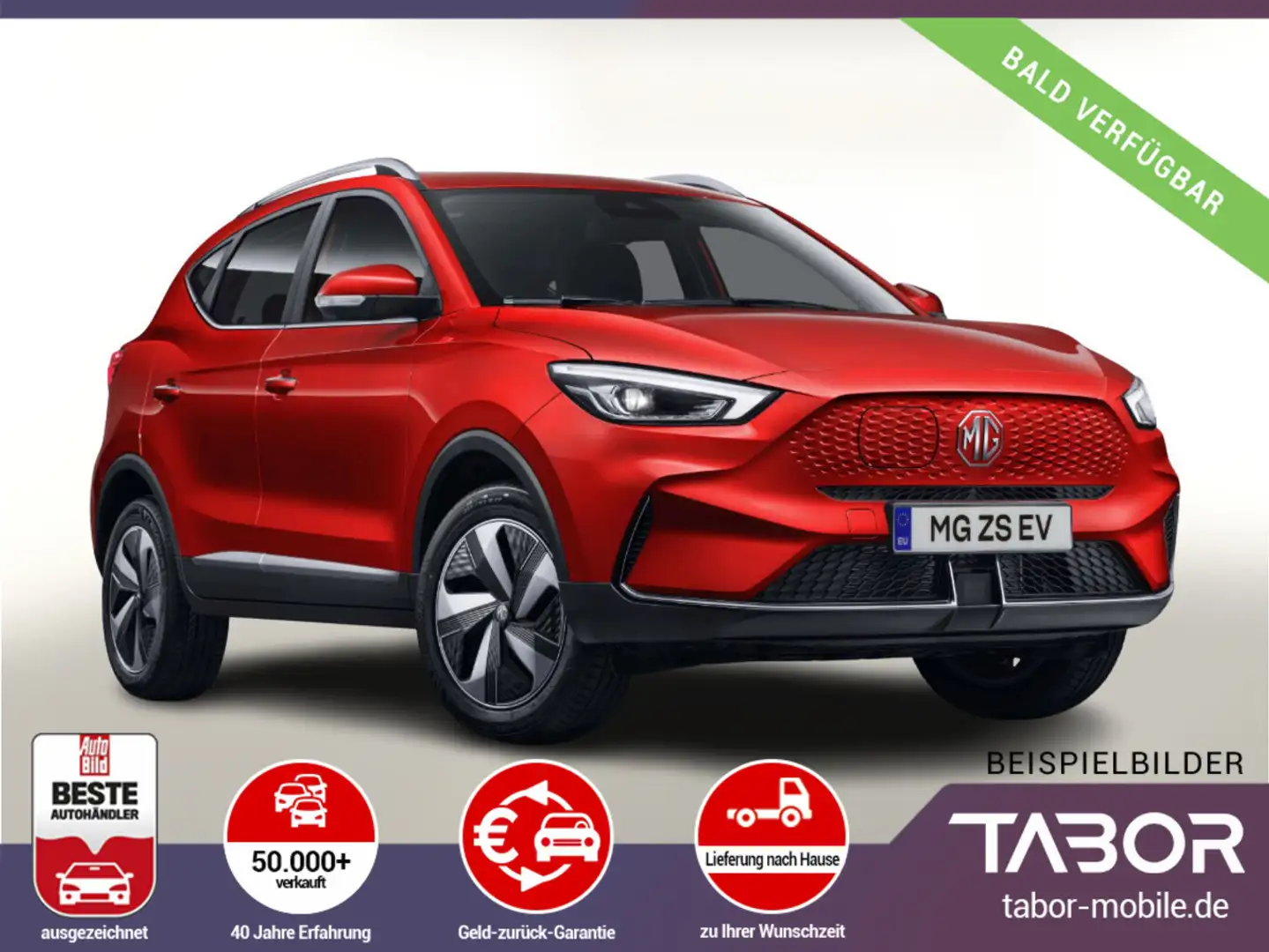 MG ZS EV 51kWh Luxury Pano LED Nav ACC SHZ Kam360 Rood - 1