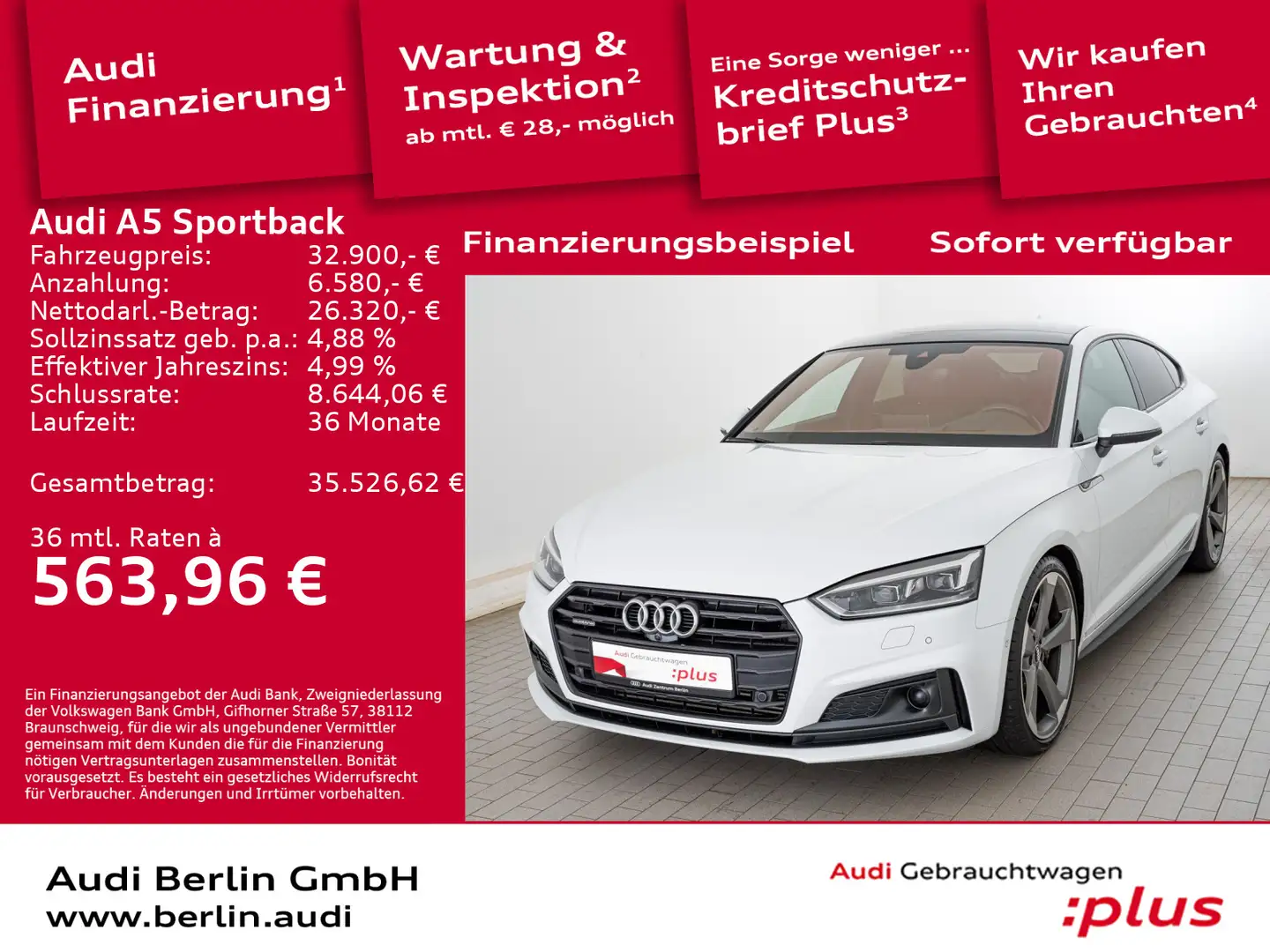 Audi A5 S line 45 TFSI qu. S tr. AHK B&O Weiß - 1