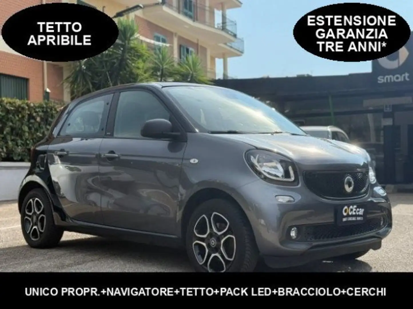 smart forFour 90 TWINAMIC PASSION+NAVIG.+TETTO APRIB.+LED+BRACC. Grigio - 1