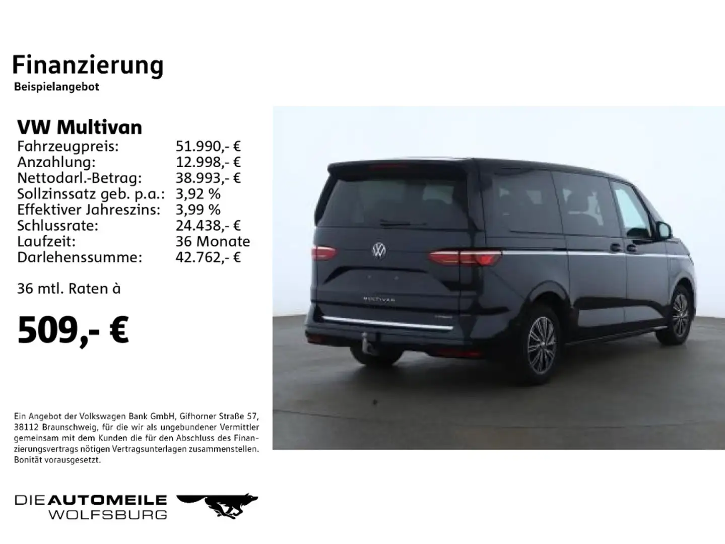 Volkswagen T7 Multivan T7 Multivan LÜ 1.4 TSI eHybrid DSG Style AHK/Sta Schwarz - 2
