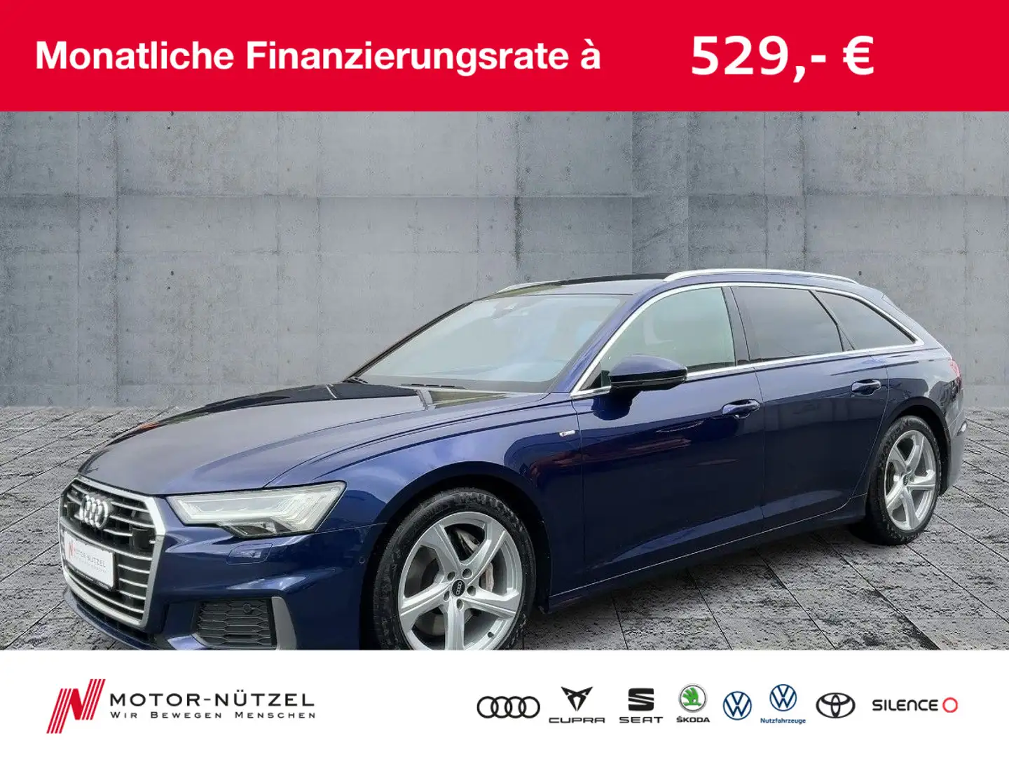 Audi A6 50 TDI QU S-LINE MATRIX+NAV+RFK+ACC+AHK Blau - 1