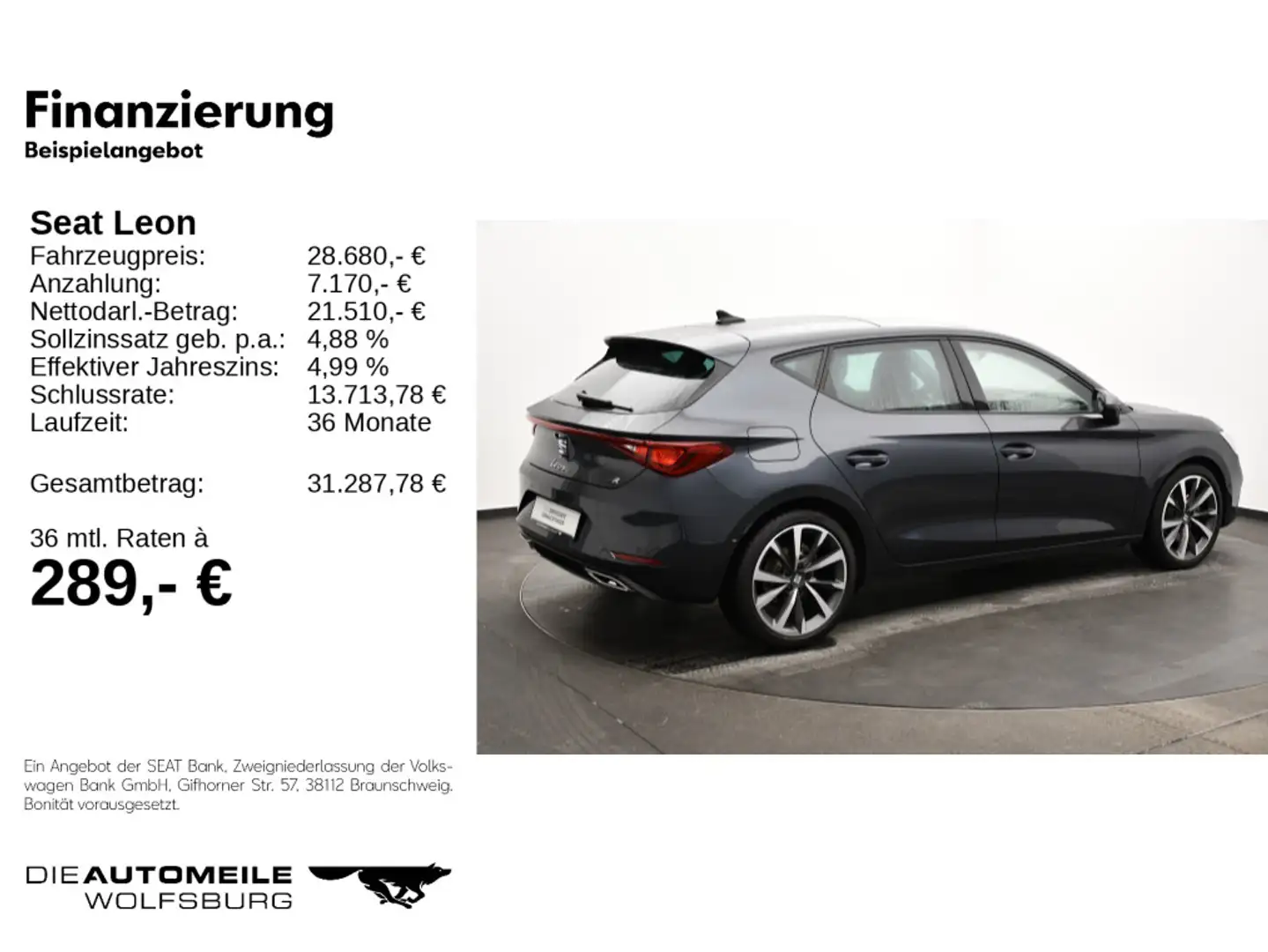 SEAT Leon FR 2.0 TDI DSG FR Kamera/Pano/Einparkhi v+h Grau - 2