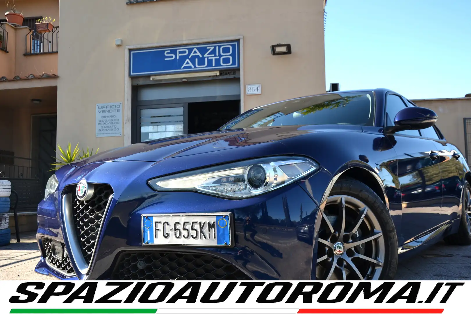 Alfa Romeo Giulia 2.2 180 CV AT8 SUPER *NAVI+PELLE+RCAM+PDC+CRUISE* Bleu - 1