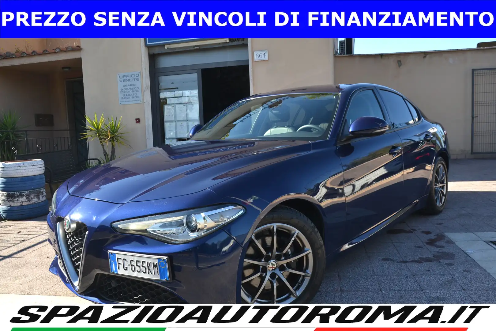 Alfa Romeo Giulia 2.2 180 CV AT8 SUPER *NAVI+PELLE+RCAM+PDC+CRUISE* Bleu - 2