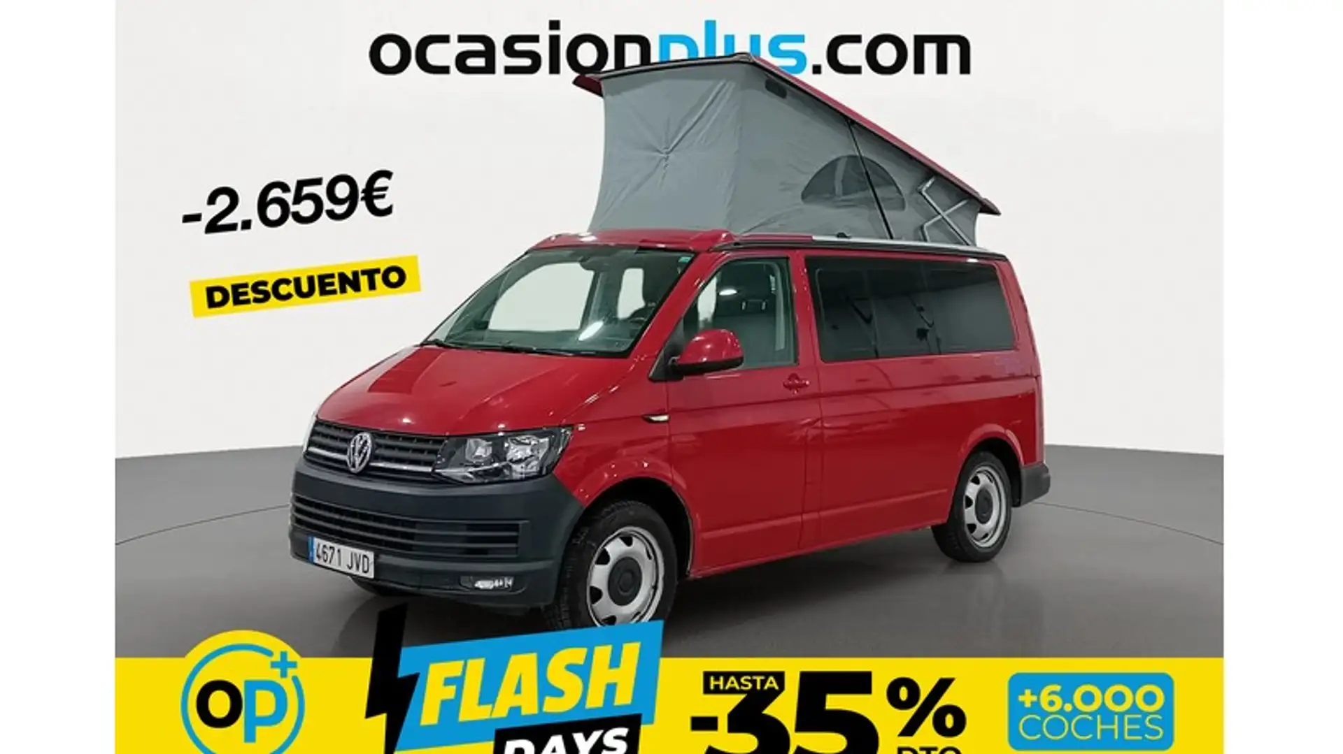 Volkswagen T5 California 2.0TDI BMT Beach 110kw Rojo - 1