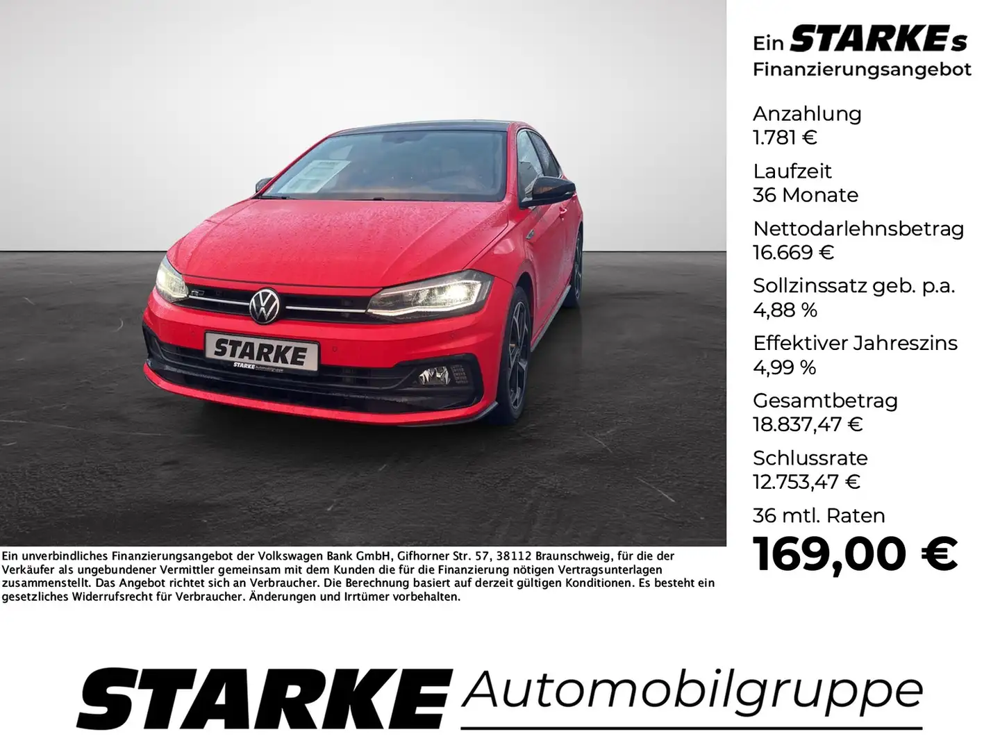 Volkswagen Polo 1.0 TSI Highline R-Line Exterieur Rood - 1