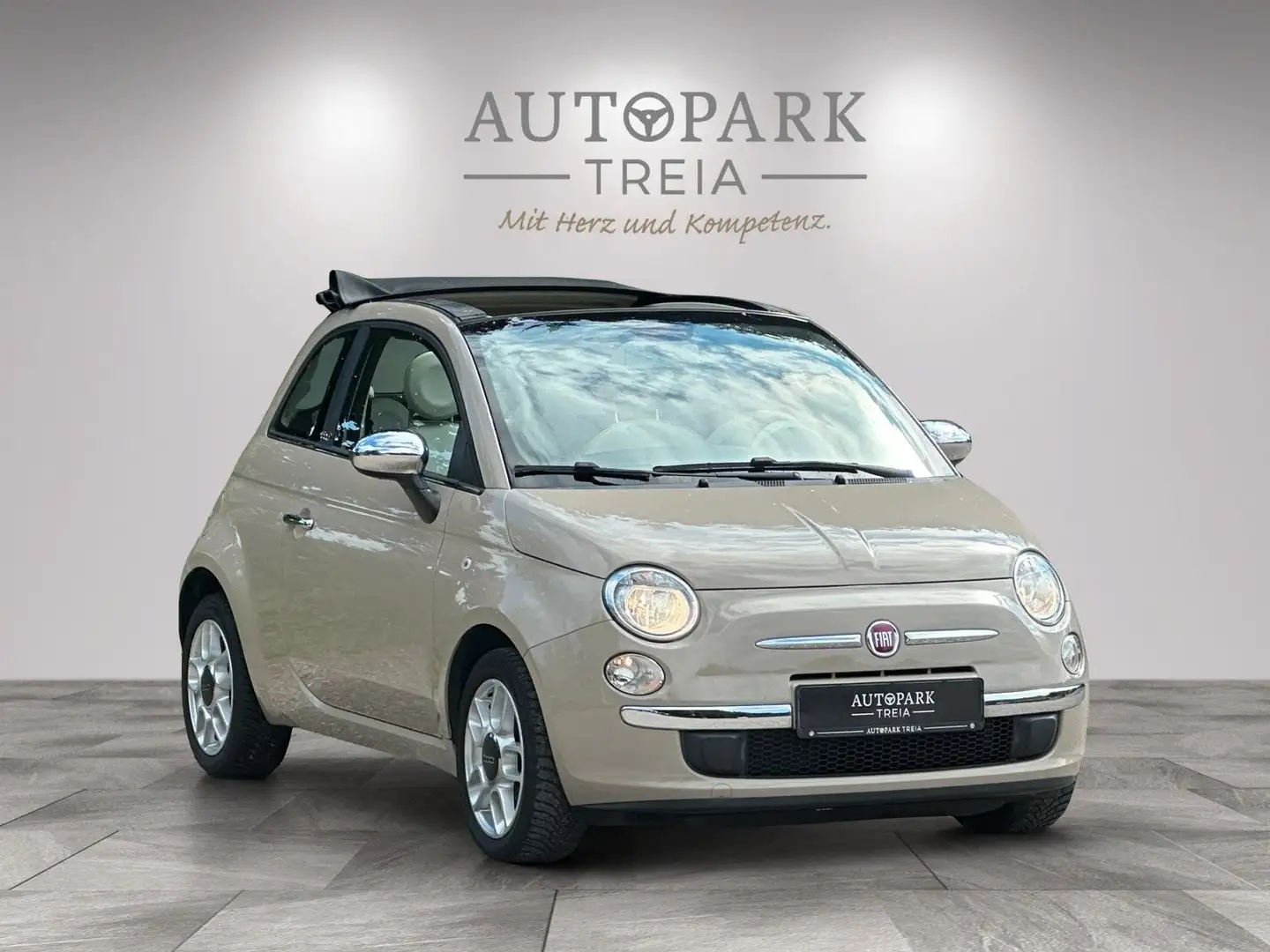 Fiat 500 PopStar Cabrio (KLIMA-PDC-BT-TÜV) Beige - 1
