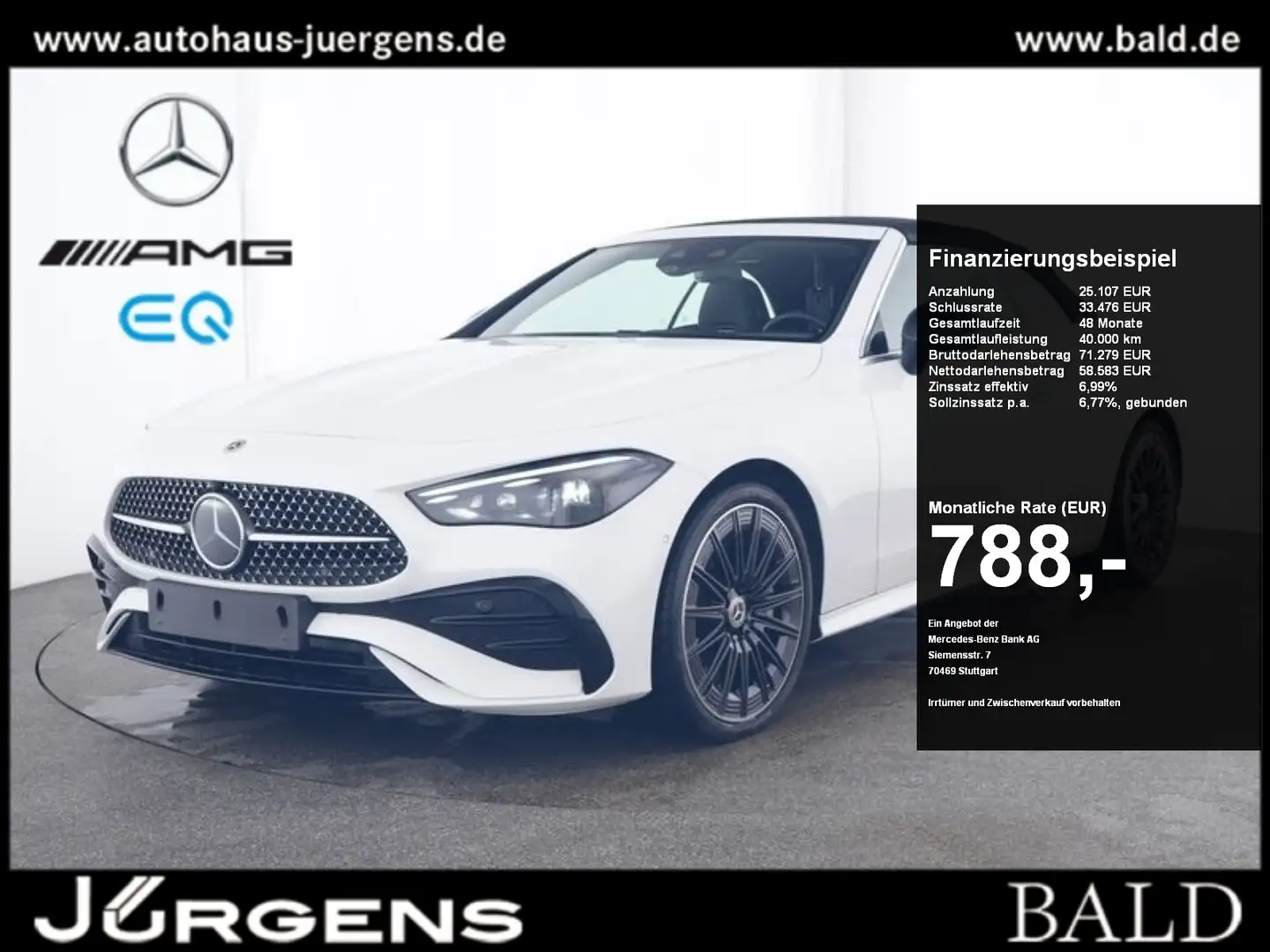 Mercedes-Benz CLE 450 4M Cabrio AMG-Sport/AHK/Night/Distr/20' Bílá - 1