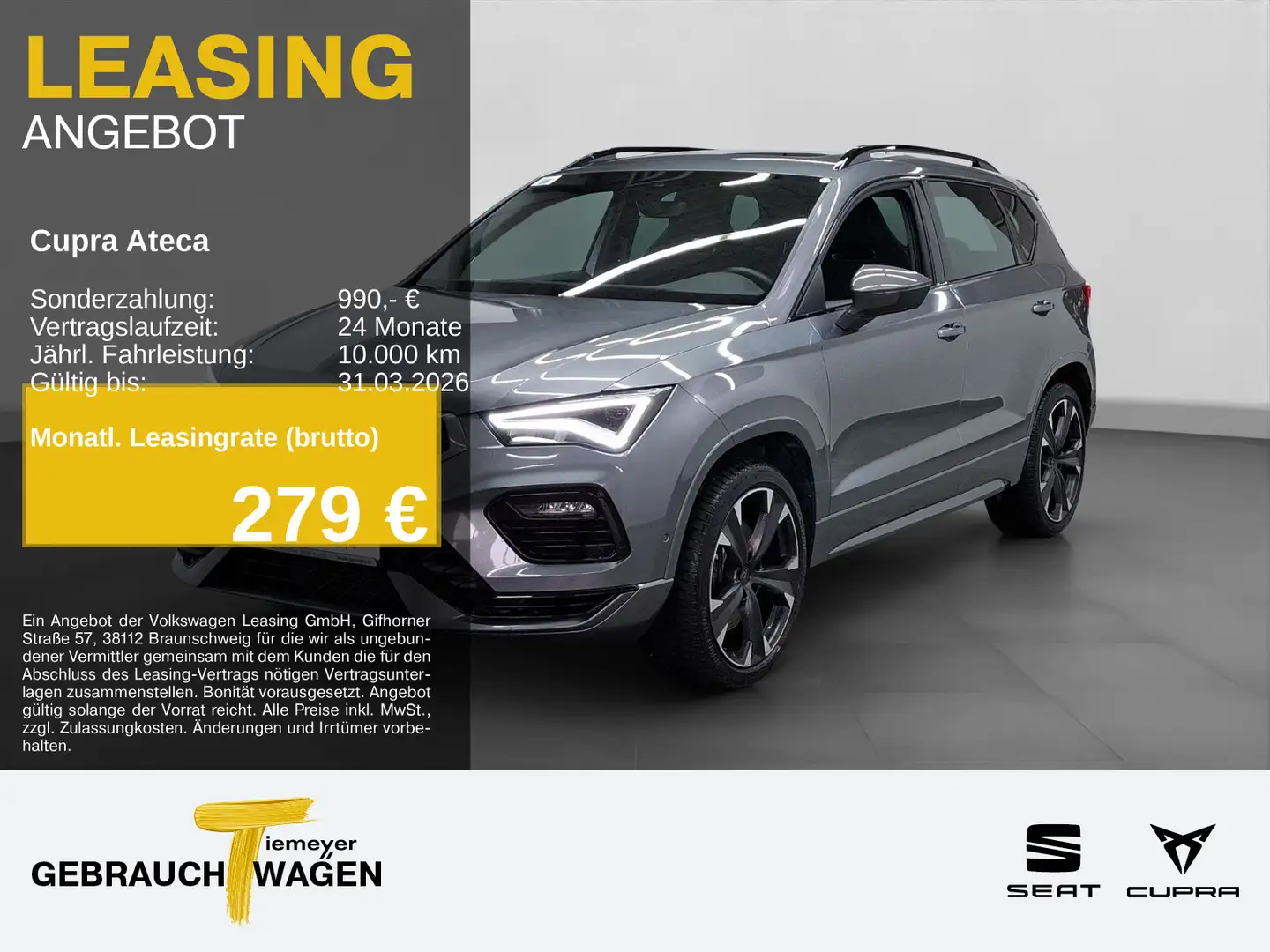 CUPRA Ateca VZ 2.0 TSI 4D LM19 AHK PANO SUPERSPORT Grau - 1