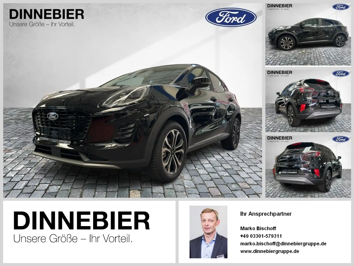 Ford Puma Titanium LED+Kamera+Navi+Winterpaket Zwart - 1