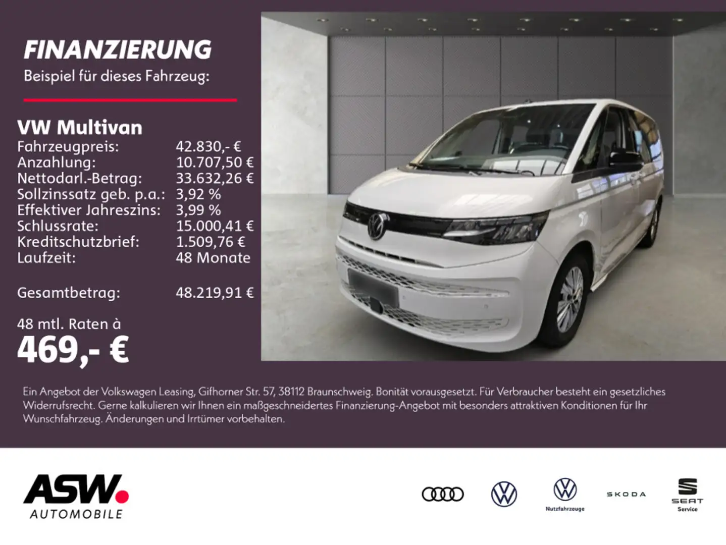 Volkswagen T7 Multivan T7 Multivan 1.4 eHybrid DSG LED NAVI RFK AHK Weiß - 1