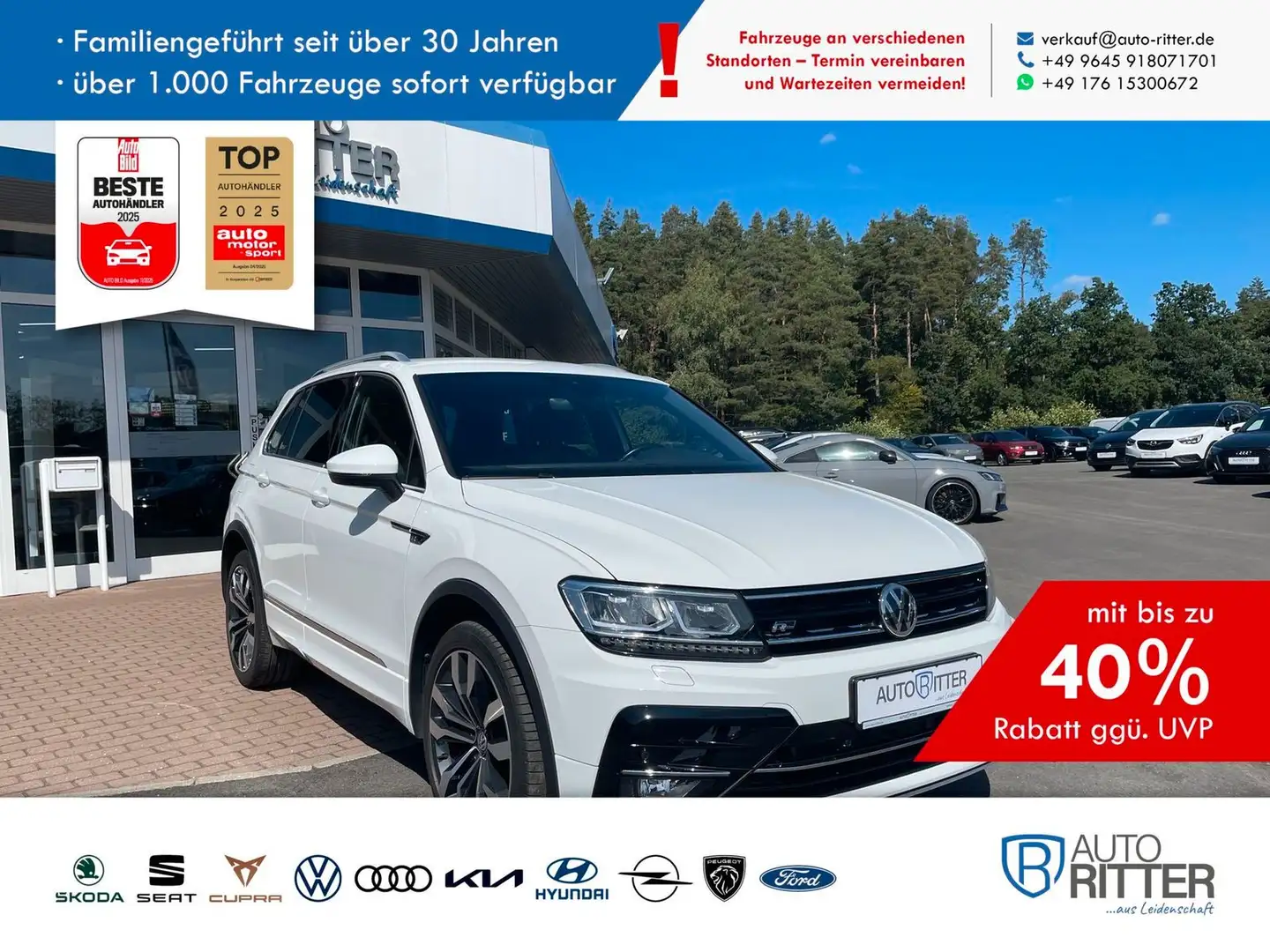 Volkswagen Tiguan 2.0 TSI DSG 4Motion R-Line Highline ACC Weiß - 1