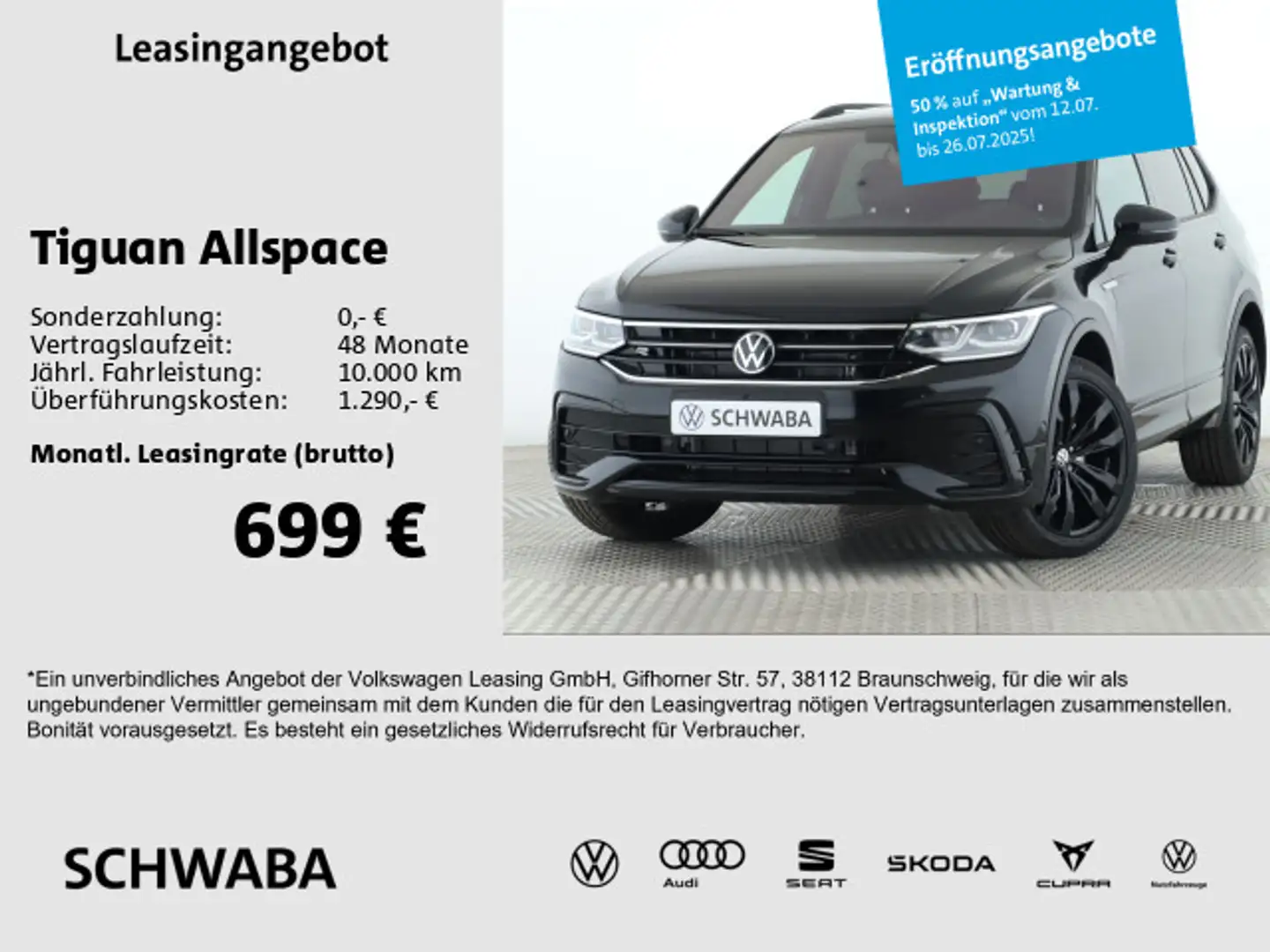 Volkswagen Tiguan Allspace R-Line 2,0l TSI 4M *AHK*ACC*20'' Schwarz - 1