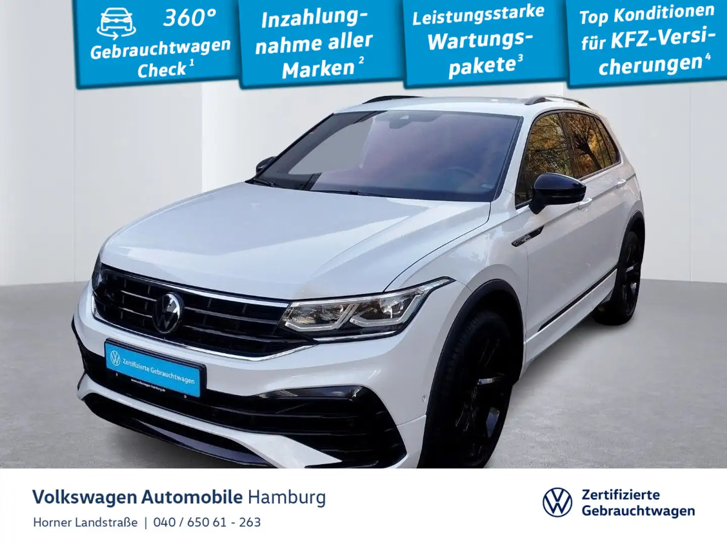 Volkswagen Tiguan R-Line 2.0 TDI DSG 4Motion AHK CarPlay Weiß - 1