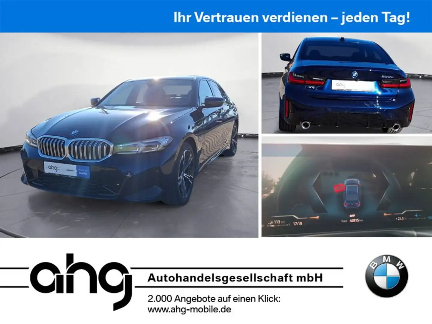 BMW 330 e Automatik Navi Bluetooth PDC Schn. HeadUp Blauw - 1