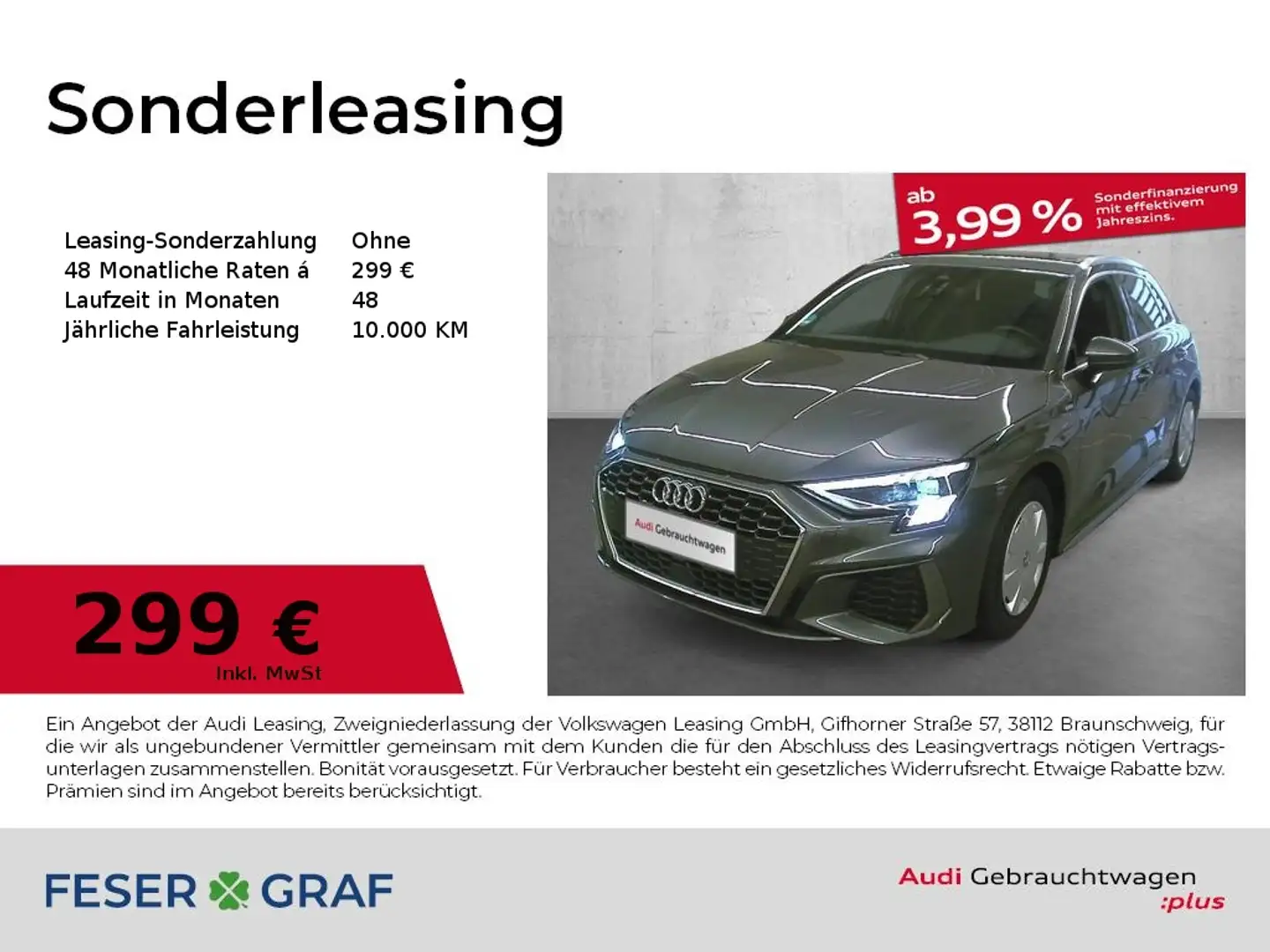 Audi A3 S line 30 TFSI S tronic Matrix Shz App Grau - 1