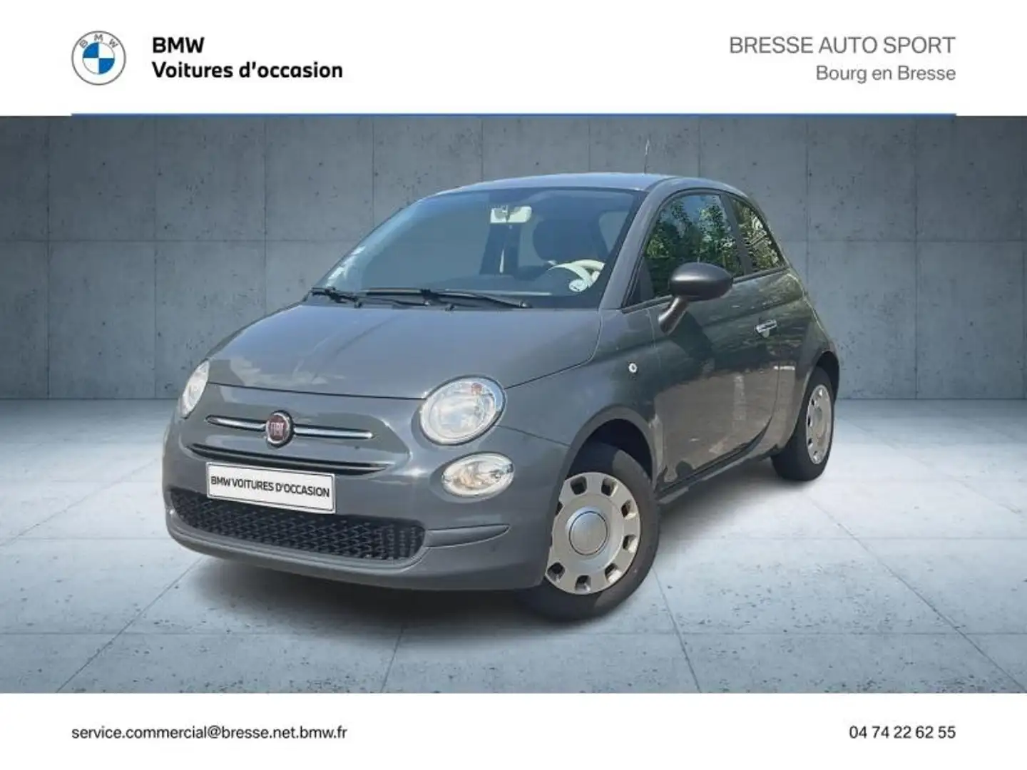 Fiat 500 1.2 8v 69ch Pop Gris - 1