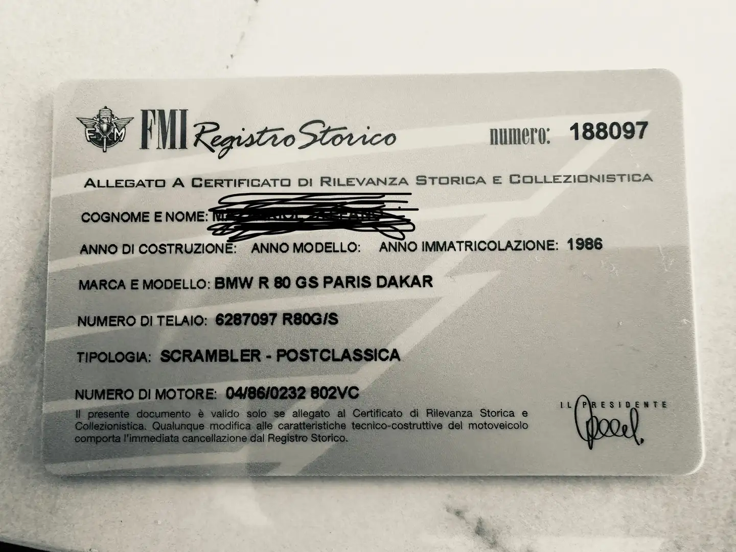 BMW R 80 GS Paris Dakar originale di fabbrica ( no kit) Fehér - 1