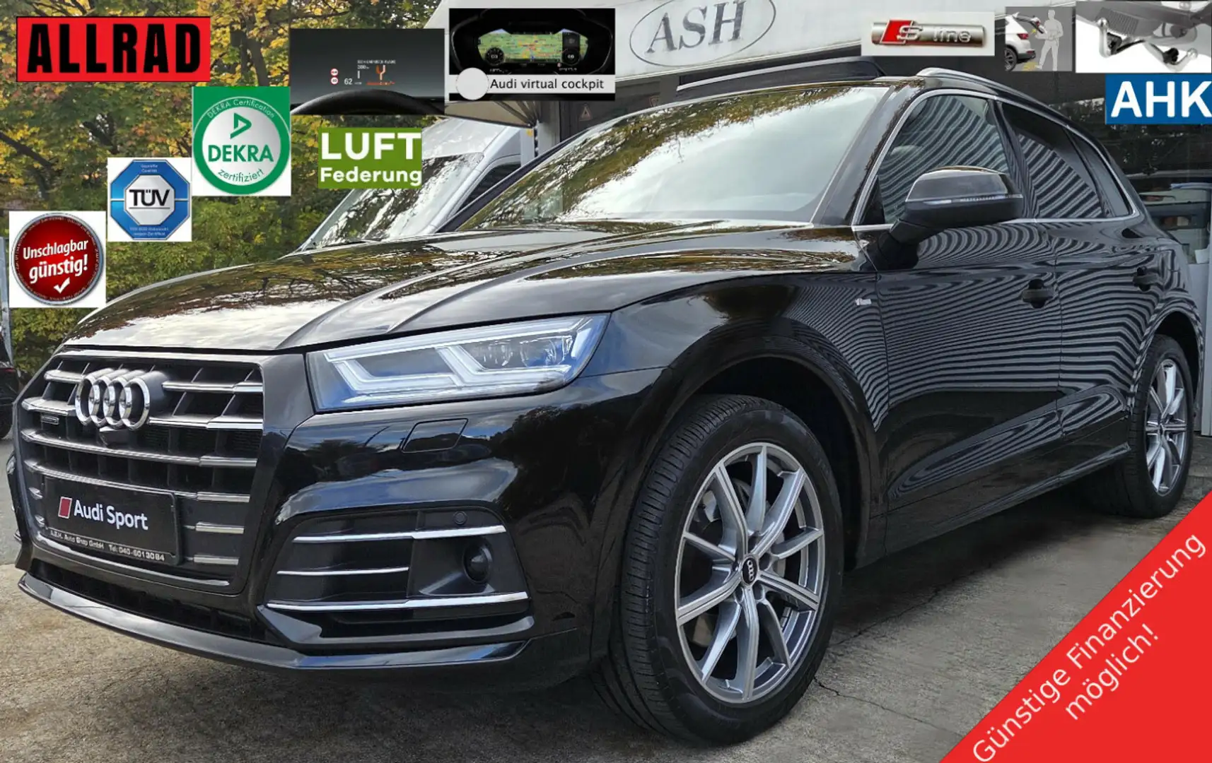 Audi Q5 55TFSie S-Line.Luftfed.Pan.360°.AHK.Matrix. Schwarz - 1