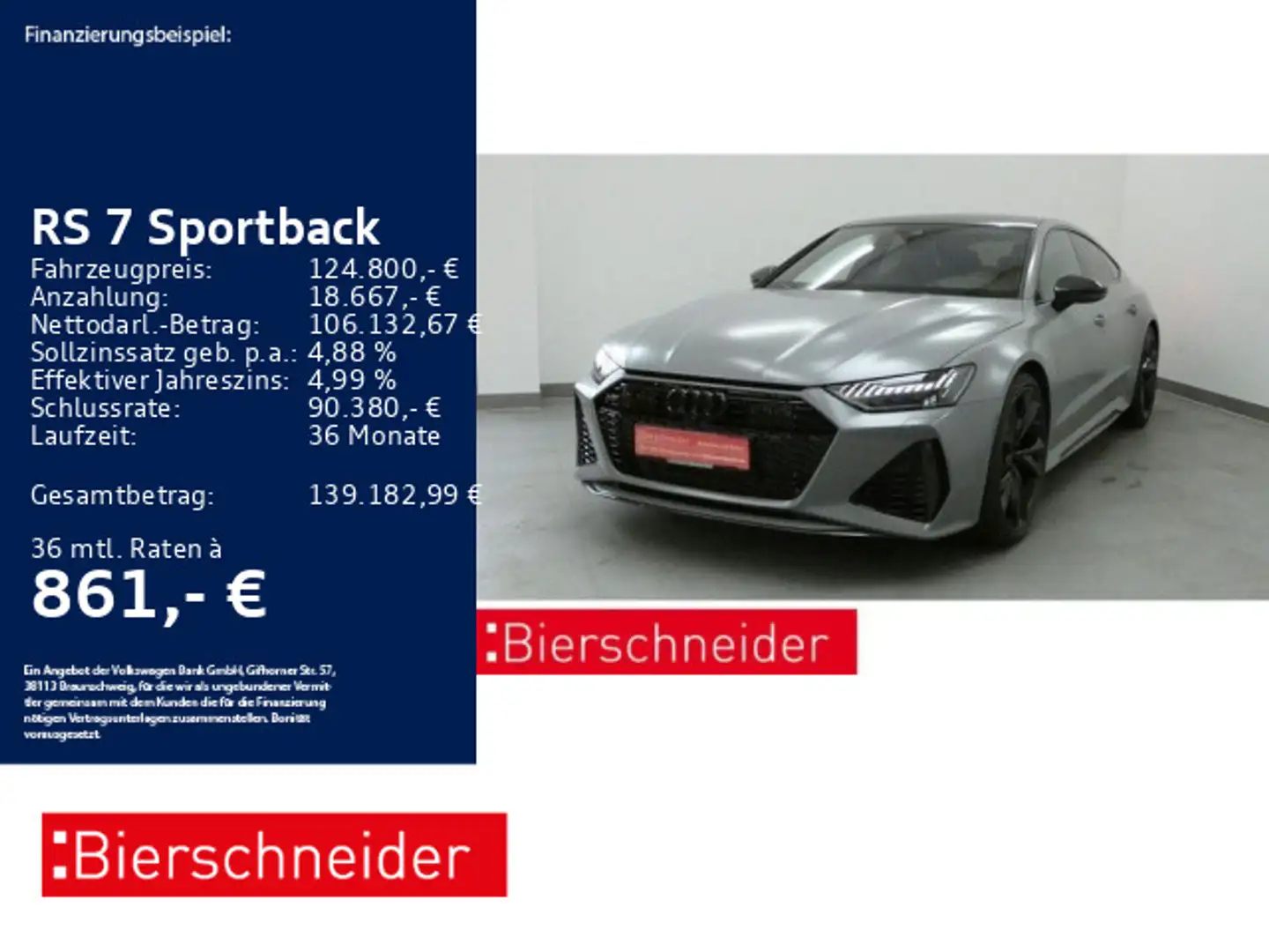 Audi RS7 RS7 Sportback MATT NP: 192.710.- !VOLL! Grau - 1