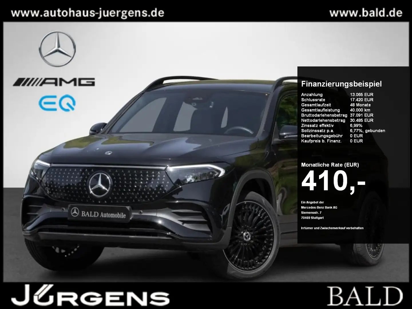 Mercedes-Benz EQB 300 4M AMG-Sport/LED/Cam/Night/Totw/Mopf/20" Schwarz - 1