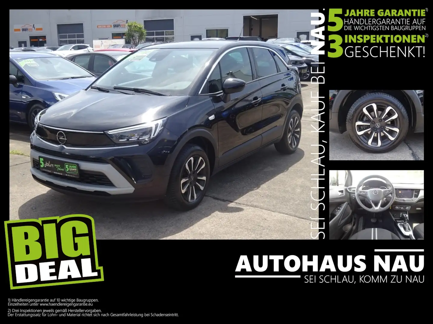Opel Crossland Elegance 1.2 Turbo inkl. BigDeal Schwarz - 1