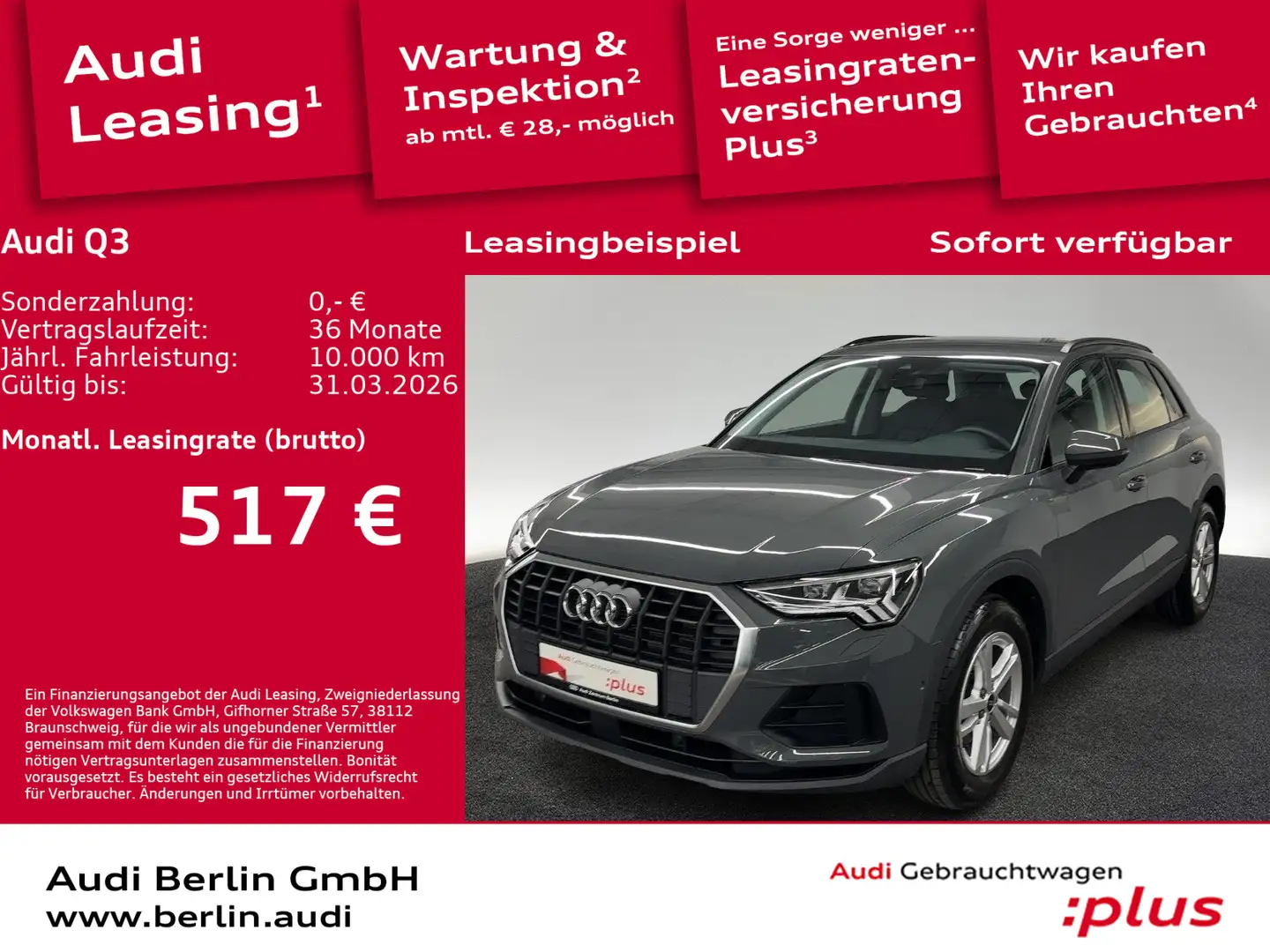Audi Q3 35 TFSI S tr. MATRIX RFK NAVI VIRTUAL SITZHZG Grün - 1