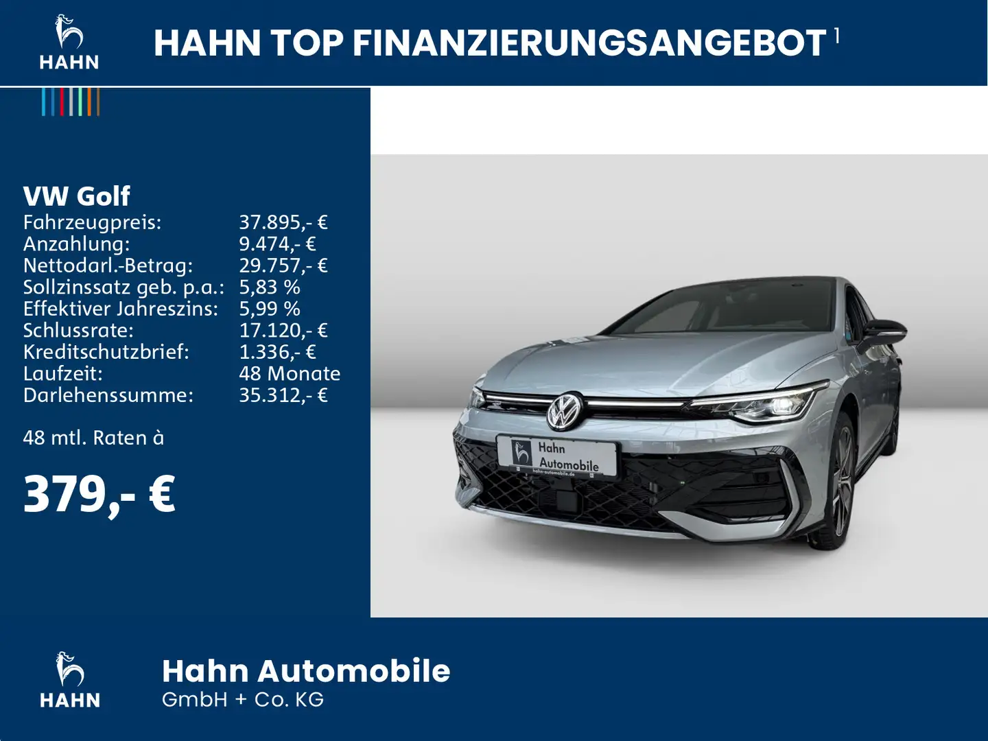 Volkswagen Golf R-Line 1,5 l eTSI 150PS DSG AHK Navi Winter Argento - 2