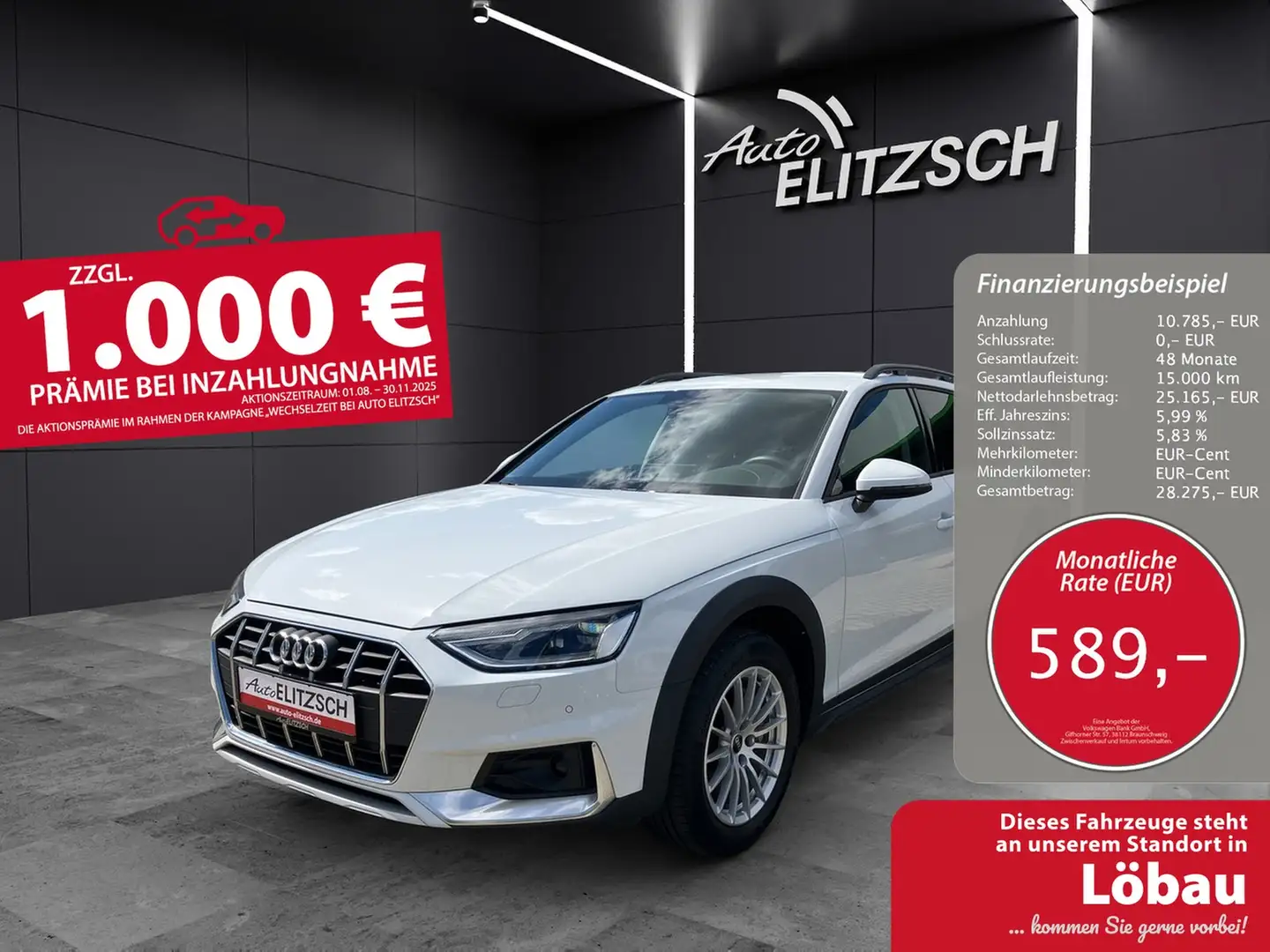 Audi A4 allroad 40 TDI quattro AHK Navi AVC ACC PDC SH LM Weiß - 1