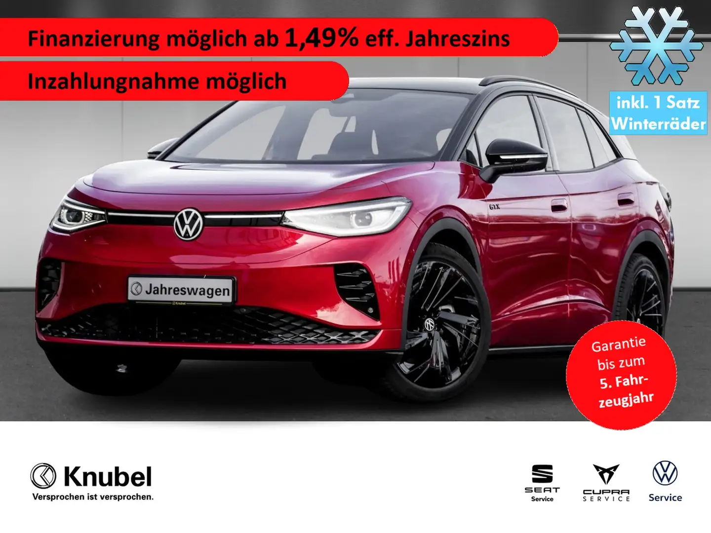 Volkswagen ID.4 GTX IQ.Light Navi AHK AreaView 21" TravelAss. Rot - 1