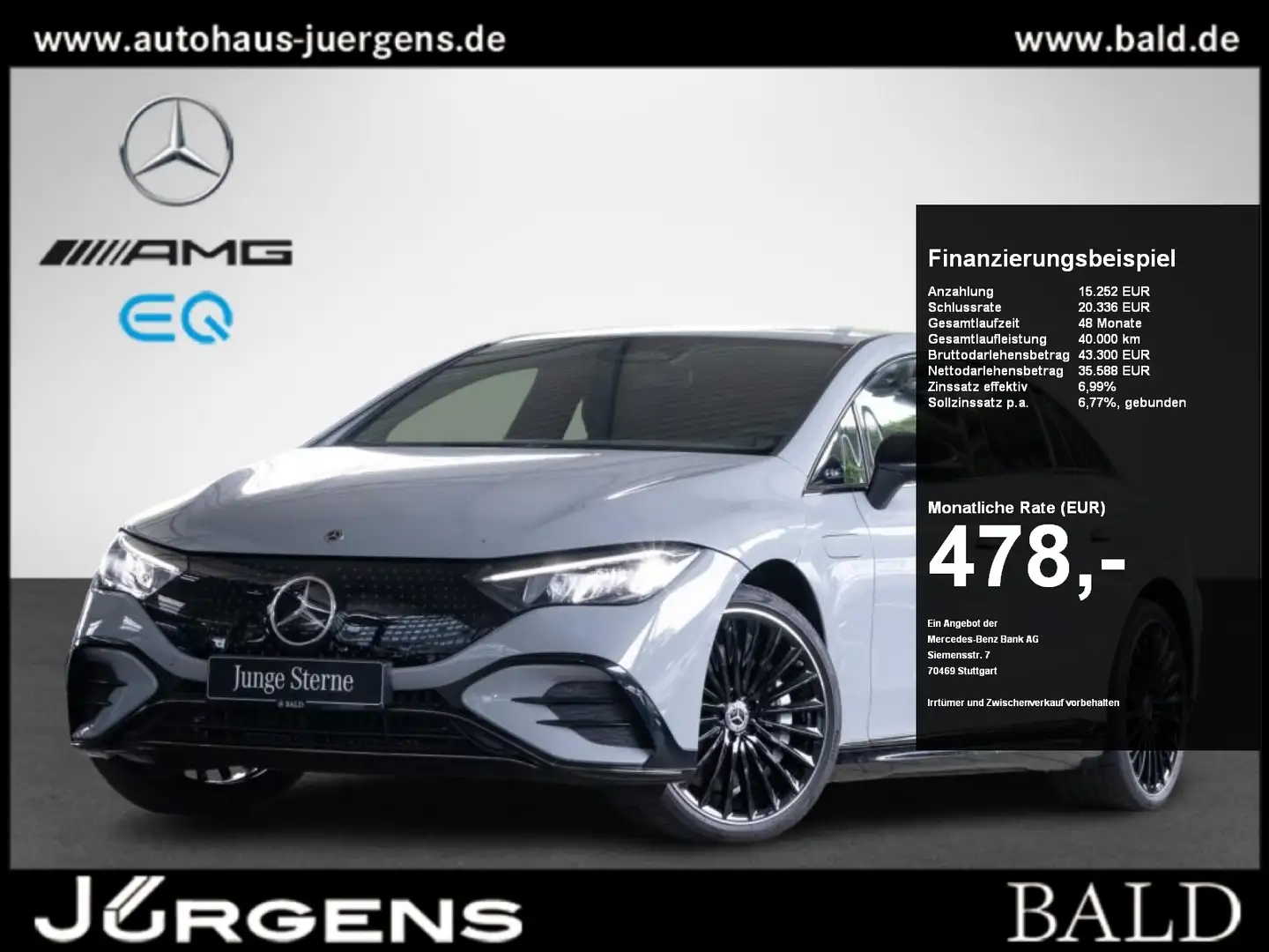 Mercedes-Benz EQE 350 AMG-Sport/LED/HUD/AHK/Night/Airm/21' Gris - 1
