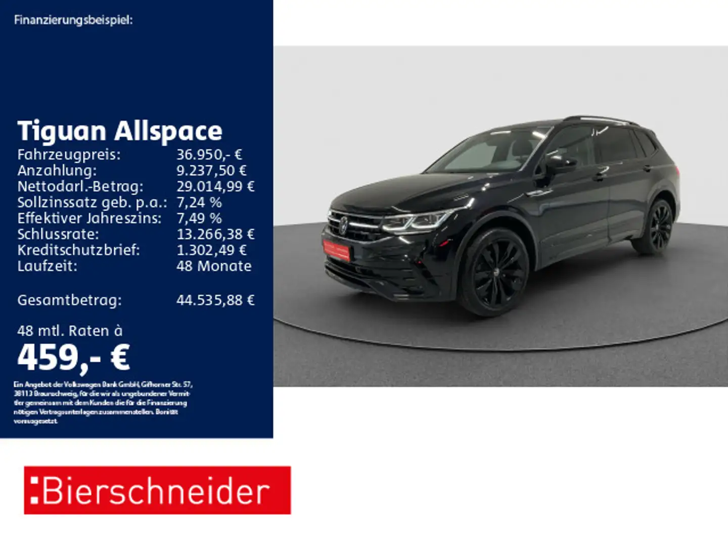 Volkswagen Tiguan Allspace 2.0 TDI DSG 4Mo R-Line Black 20 Noir - 1