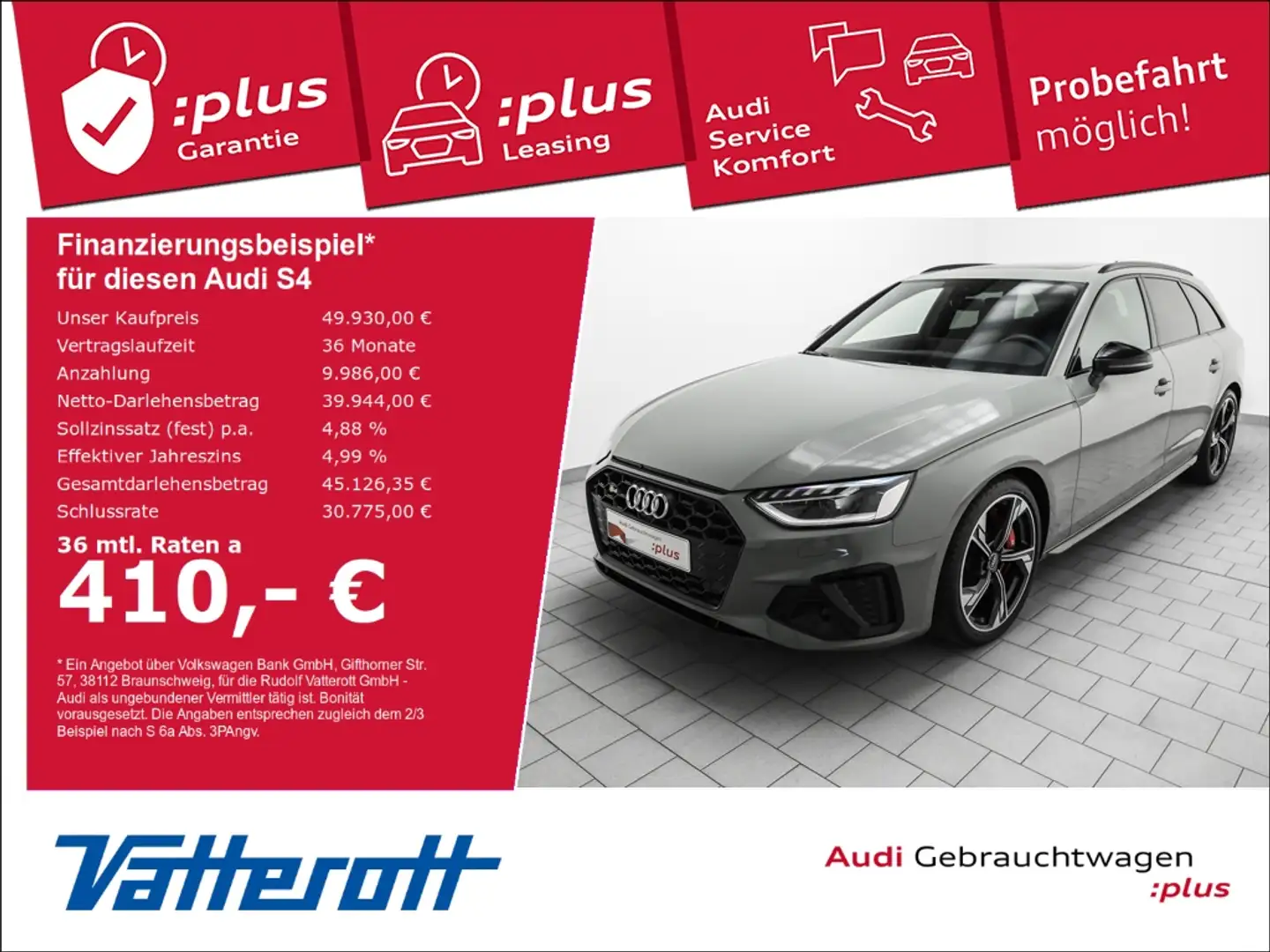 Audi S4 Avant 3.0 TDI quattro AHK Pano S Sportsitze siva - 1